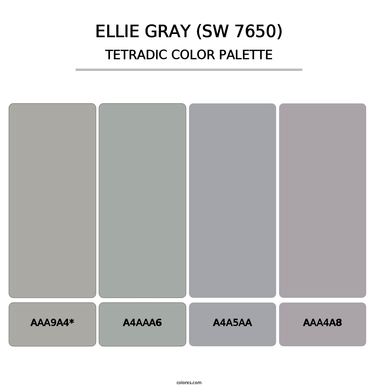 Ellie Gray (SW 7650) - Tetradic Color Palette