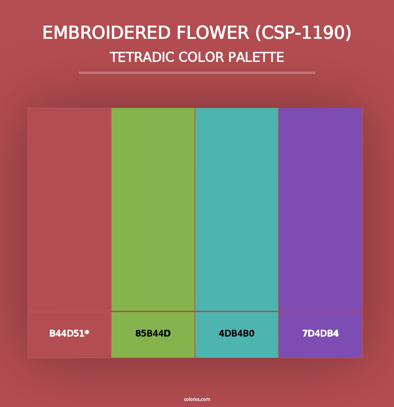 Embroidered Flower (CSP-1190) - Tetradic Color Palette