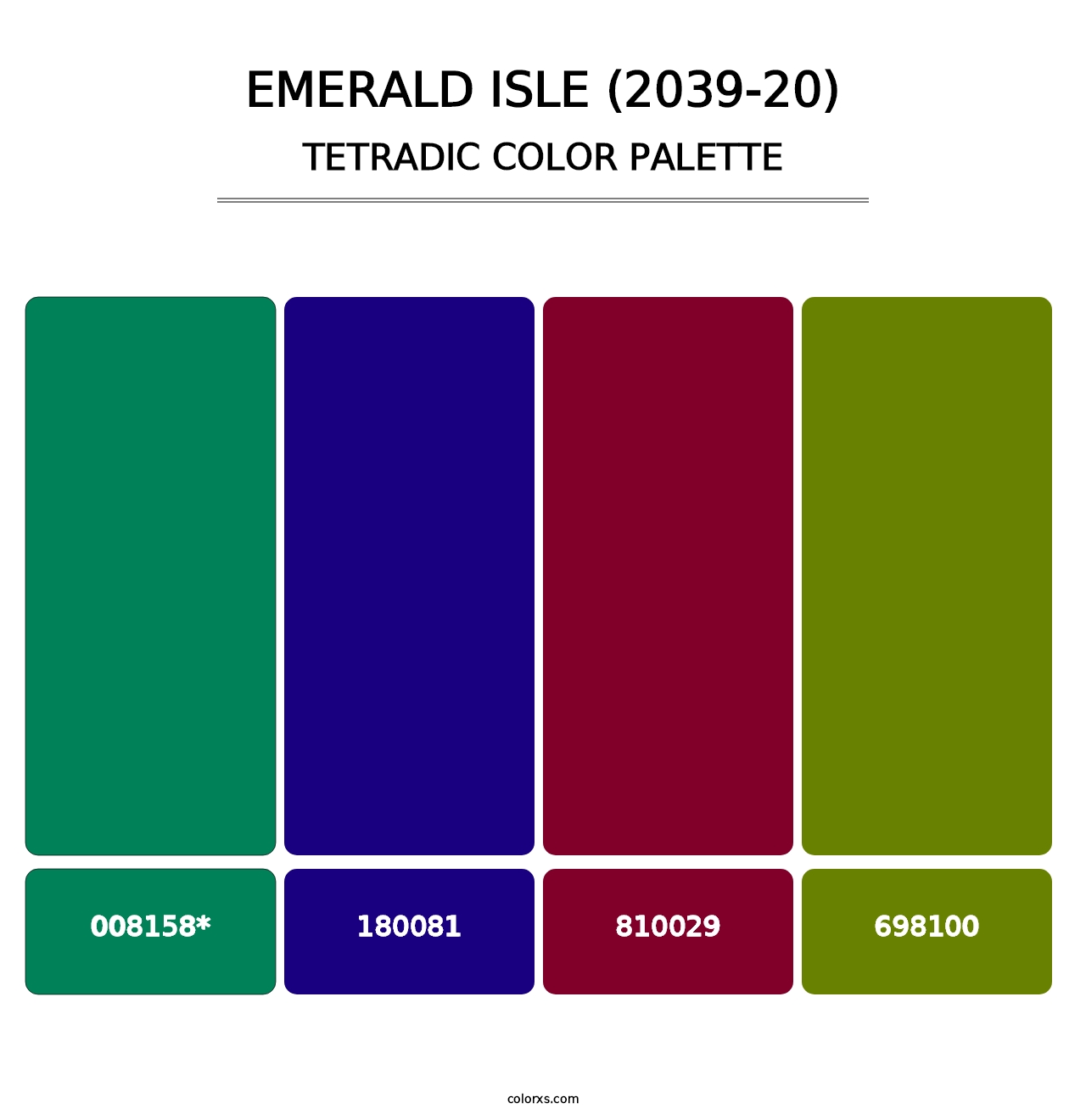 Emerald Isle (2039-20) - Tetradic Color Palette