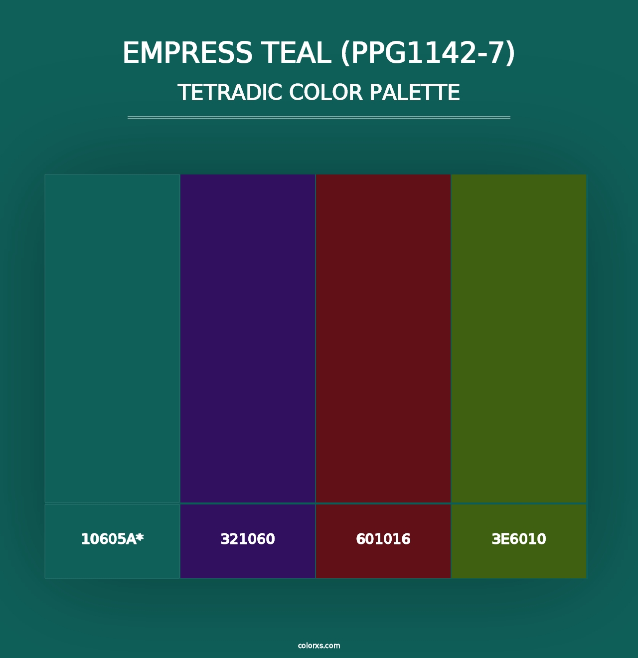 Empress Teal (PPG1142-7) - Tetradic Color Palette