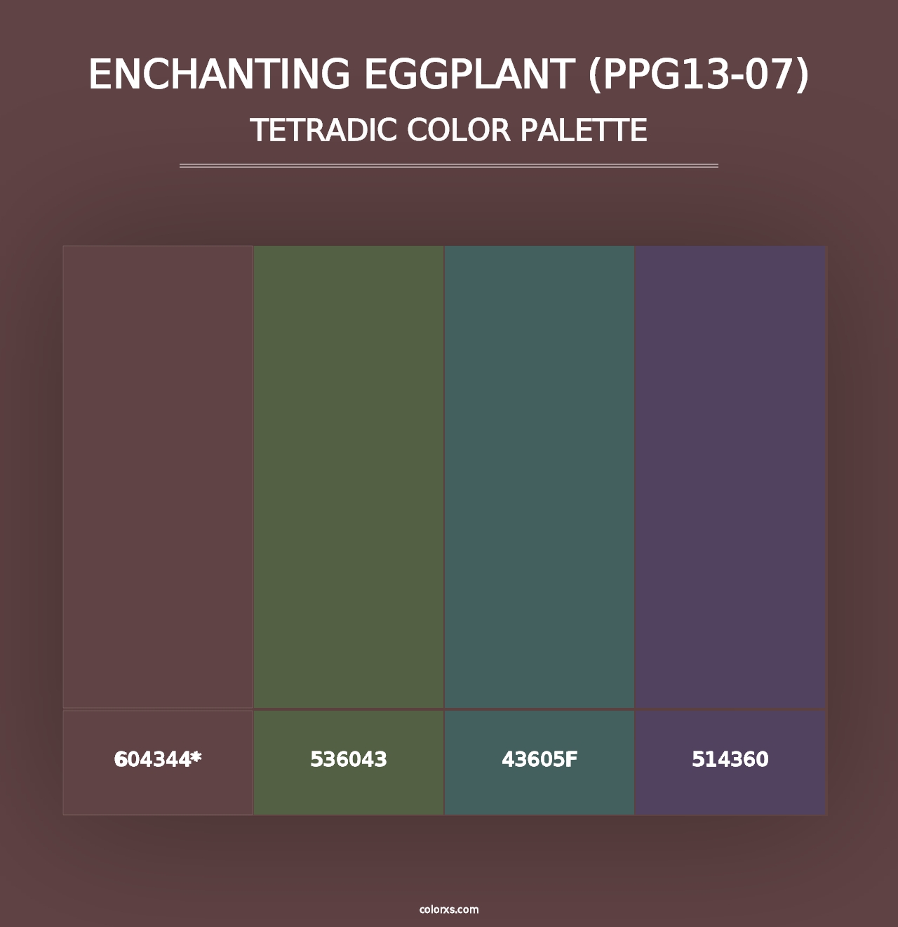 Enchanting Eggplant (PPG13-07) - Tetradic Color Palette