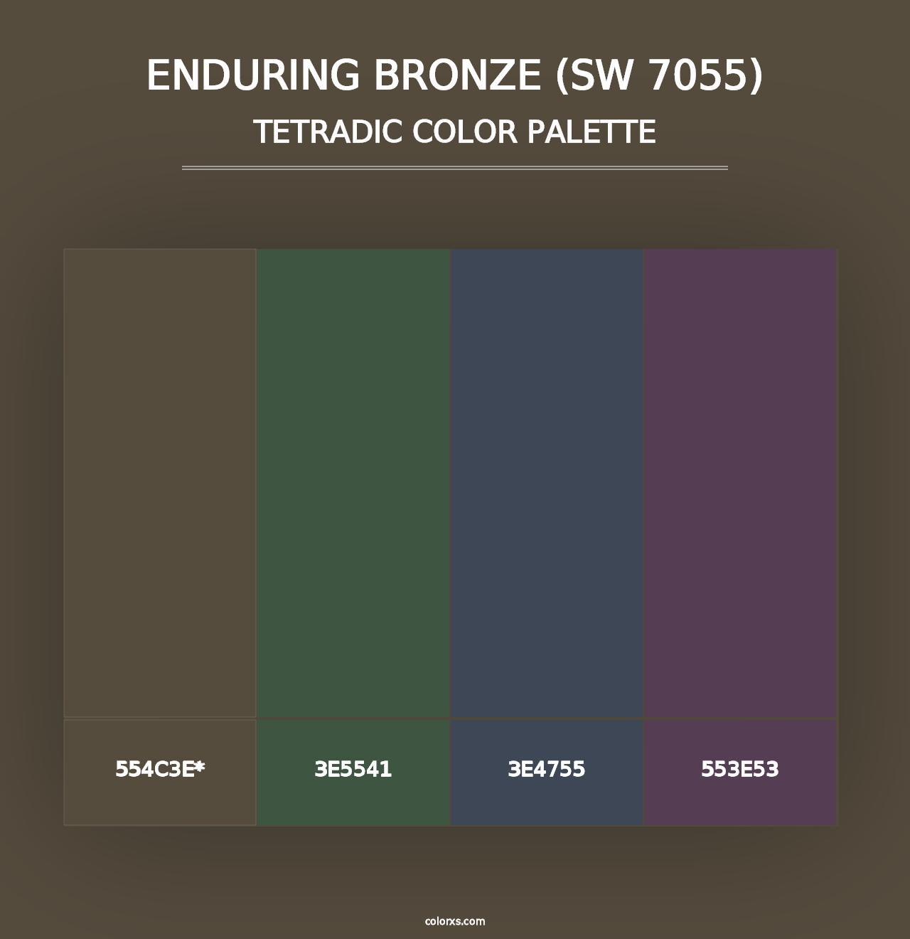 Enduring Bronze (SW 7055) - Tetradic Color Palette