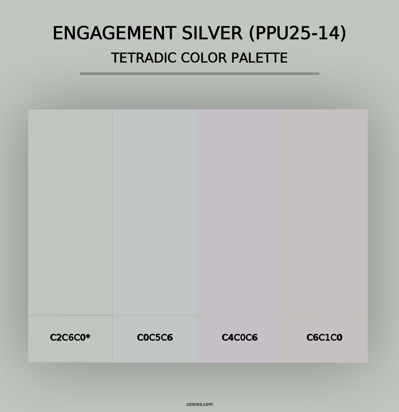 Engagement Silver (PPU25-14) - Tetradic Color Palette