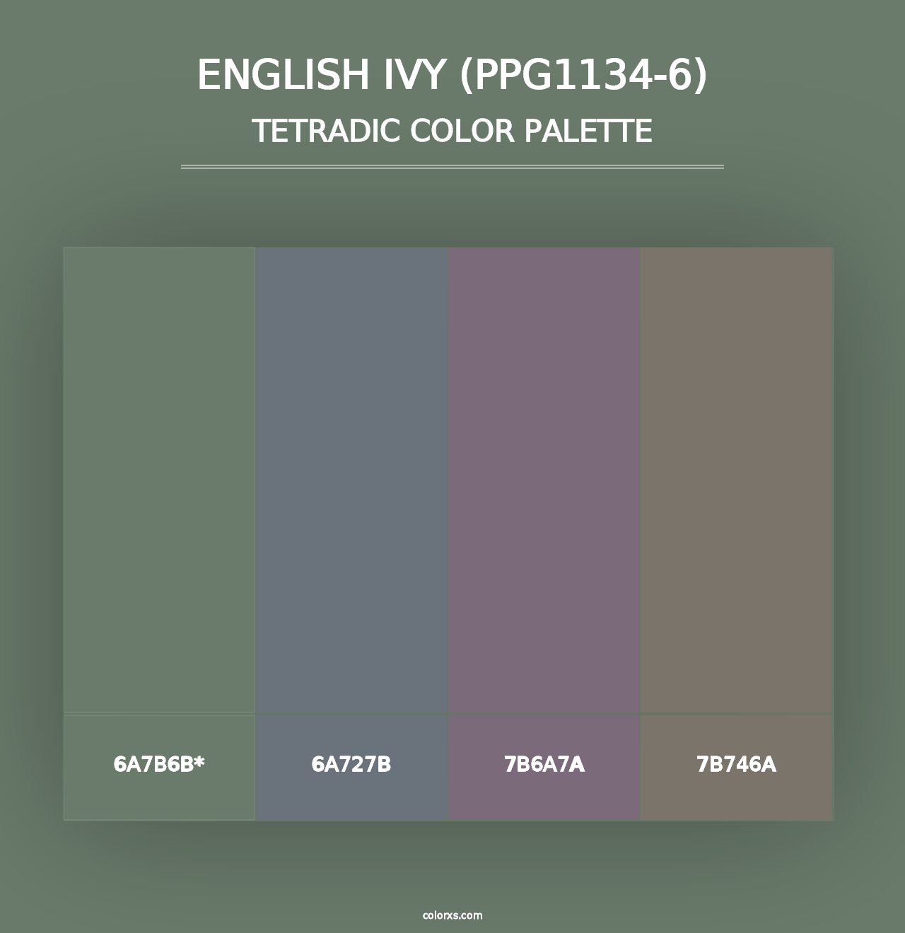 English Ivy (PPG1134-6) - Tetradic Color Palette