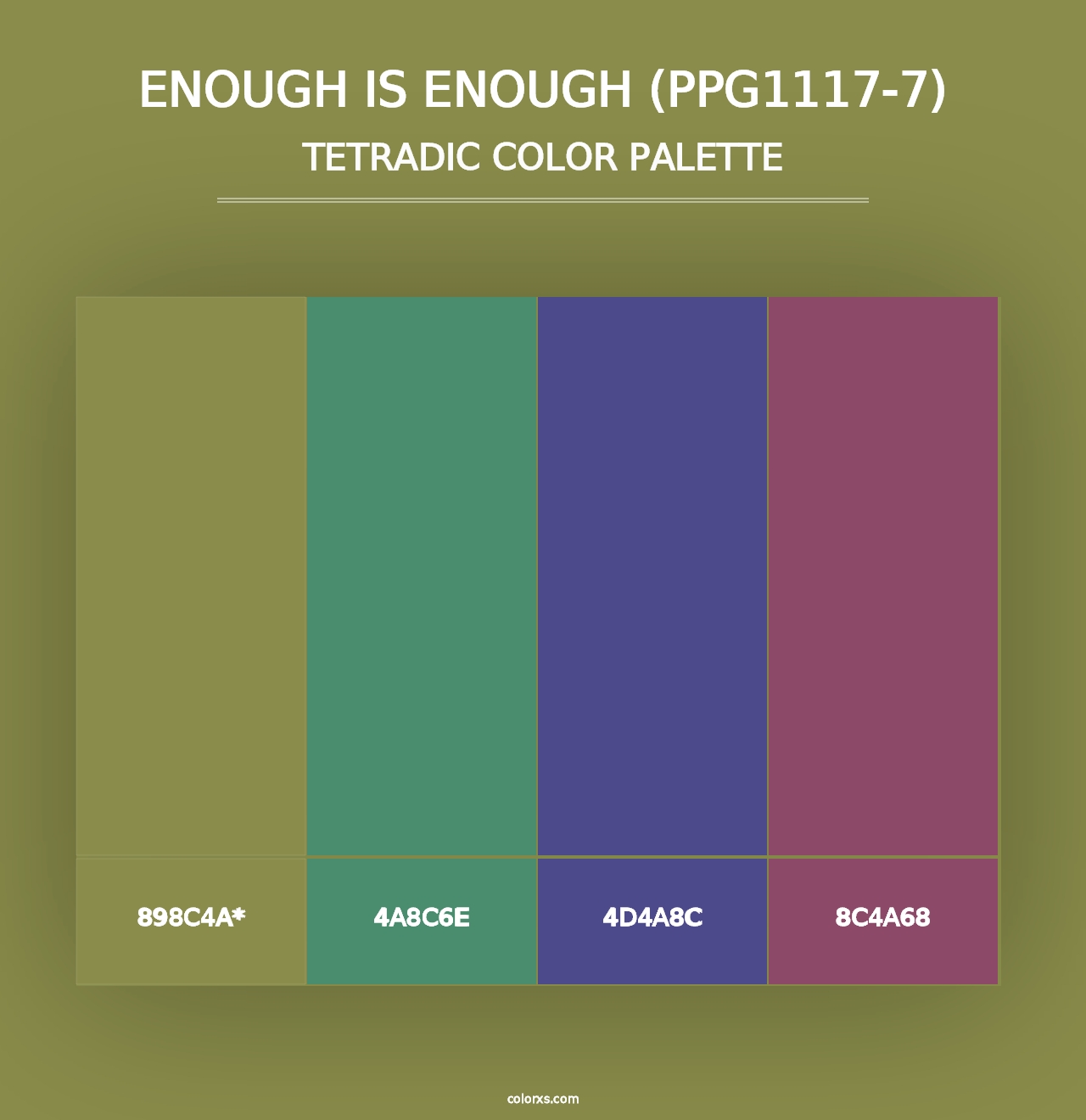 Enough Is Enough (PPG1117-7) - Tetradic Color Palette