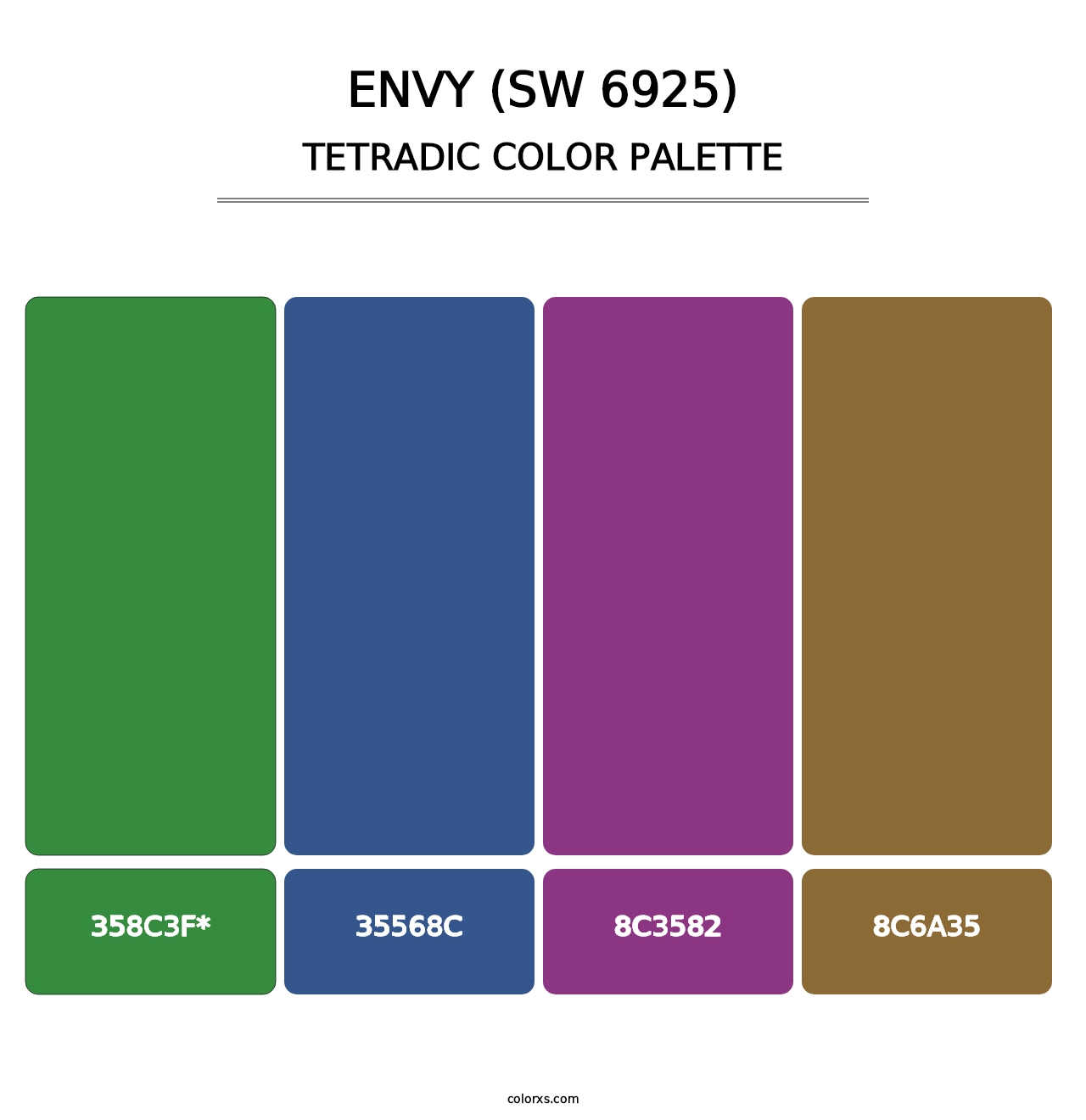 Envy (SW 6925) - Tetradic Color Palette