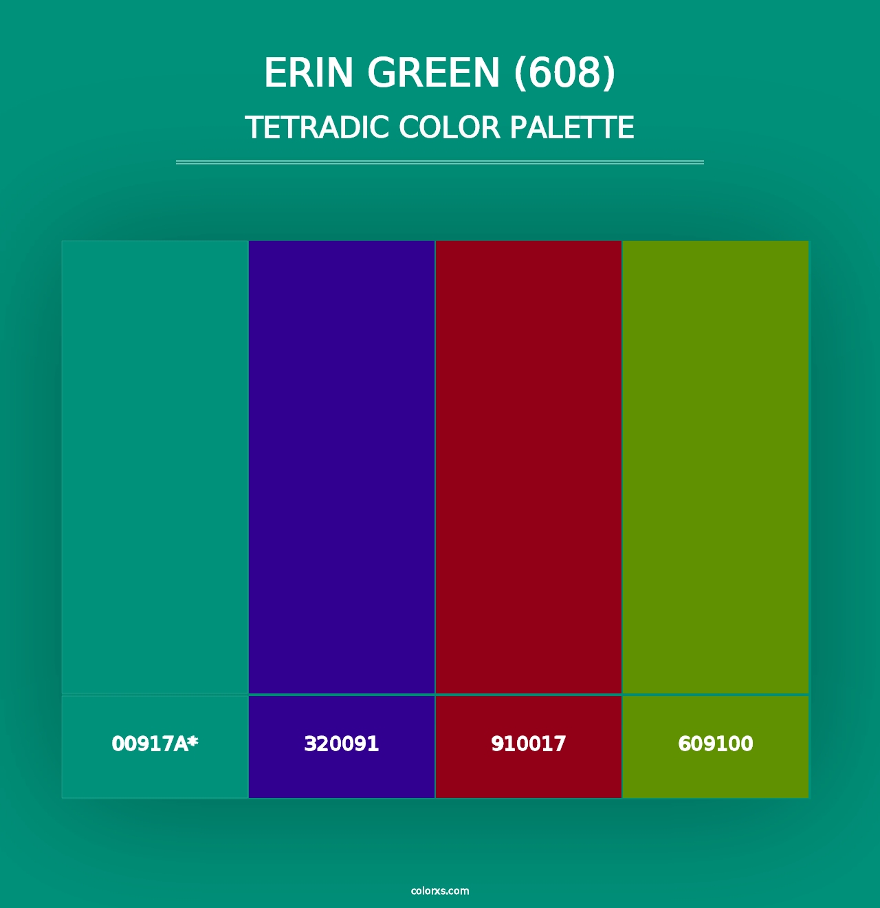 Erin Green (608) - Tetradic Color Palette