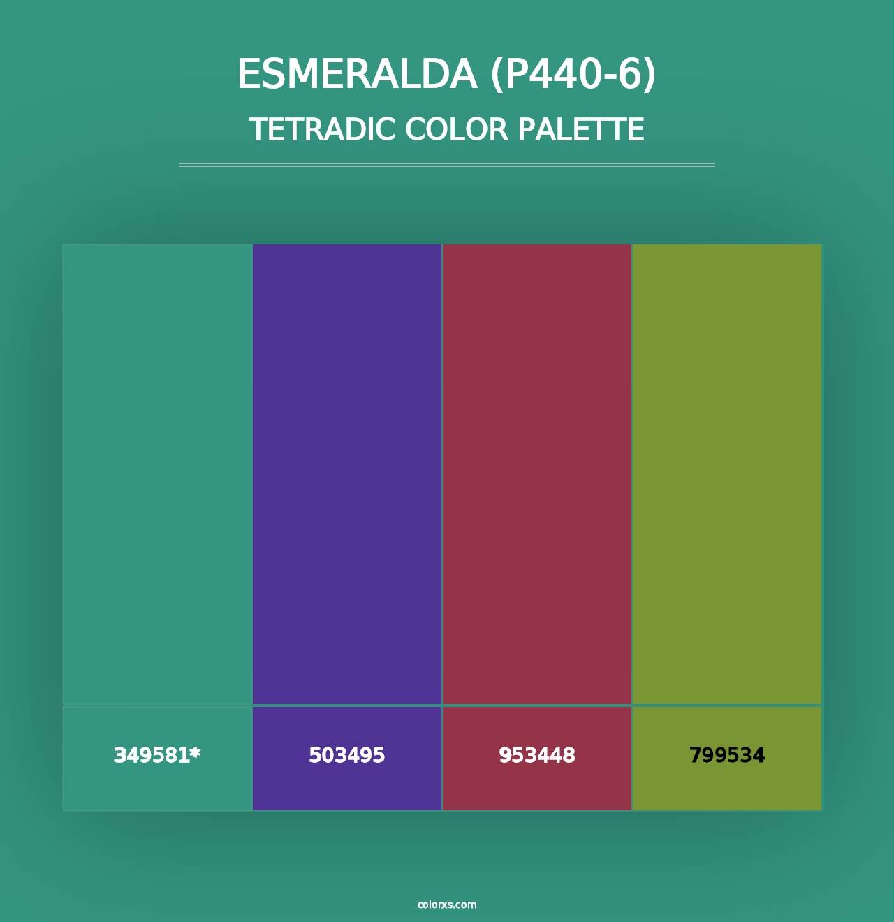 Esmeralda (P440-6) - Tetradic Color Palette