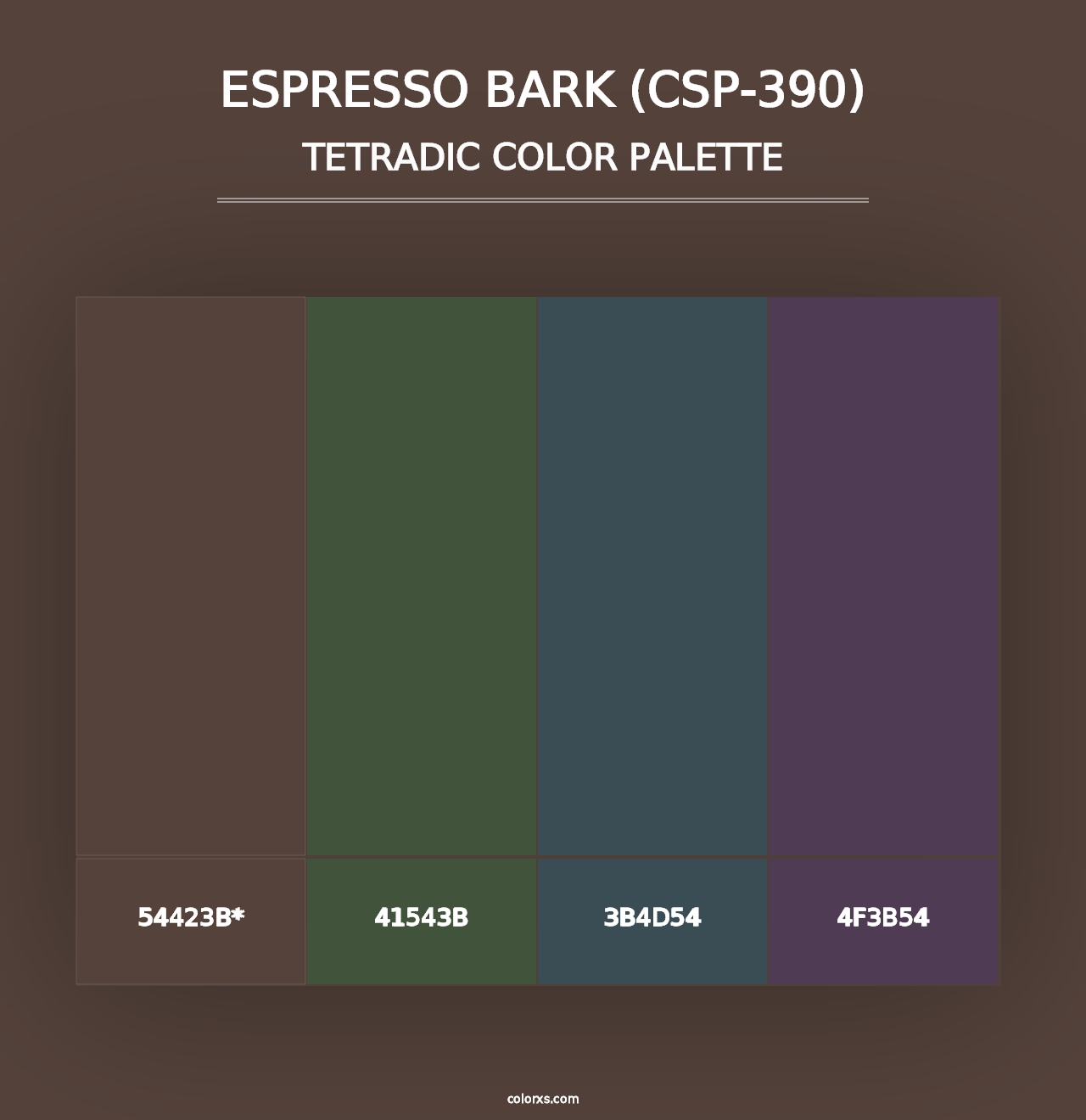 Espresso Bark (CSP-390) - Tetradic Color Palette