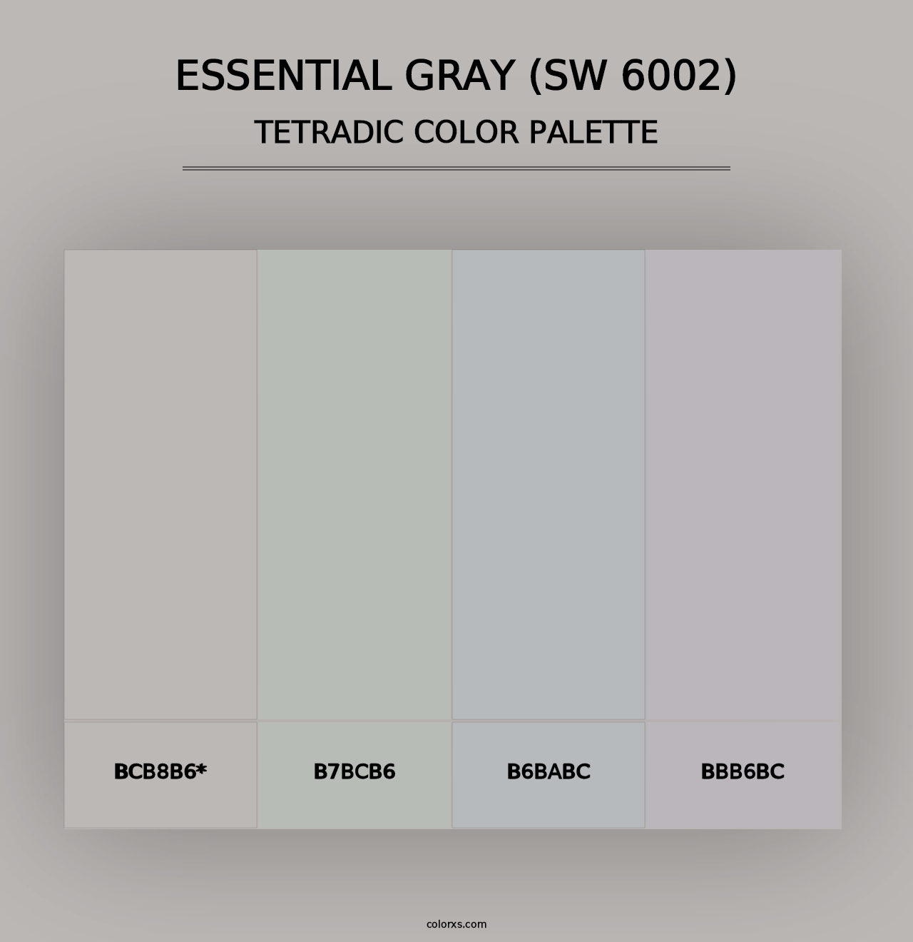 Essential Gray (SW 6002) - Tetradic Color Palette