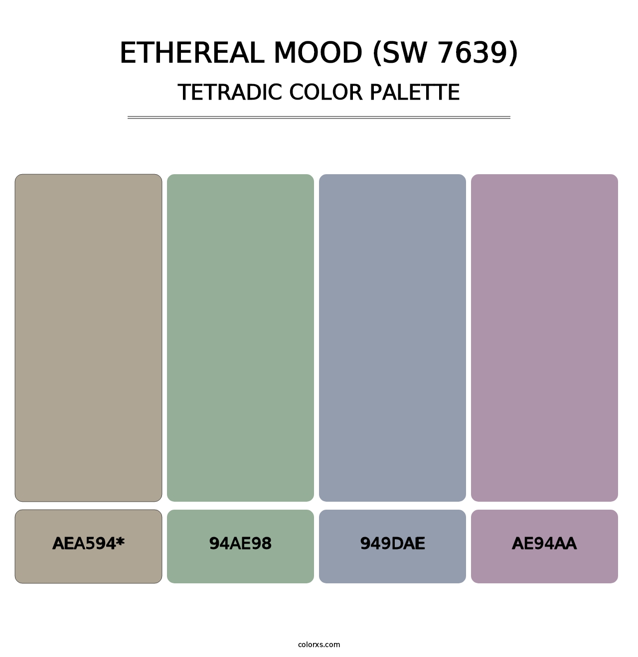 Ethereal Mood (SW 7639) - Tetradic Color Palette