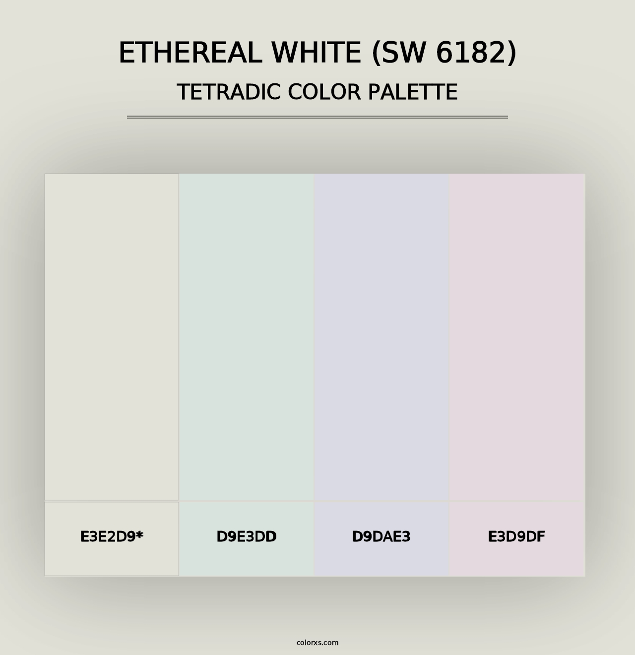 Ethereal White (SW 6182) - Tetradic Color Palette