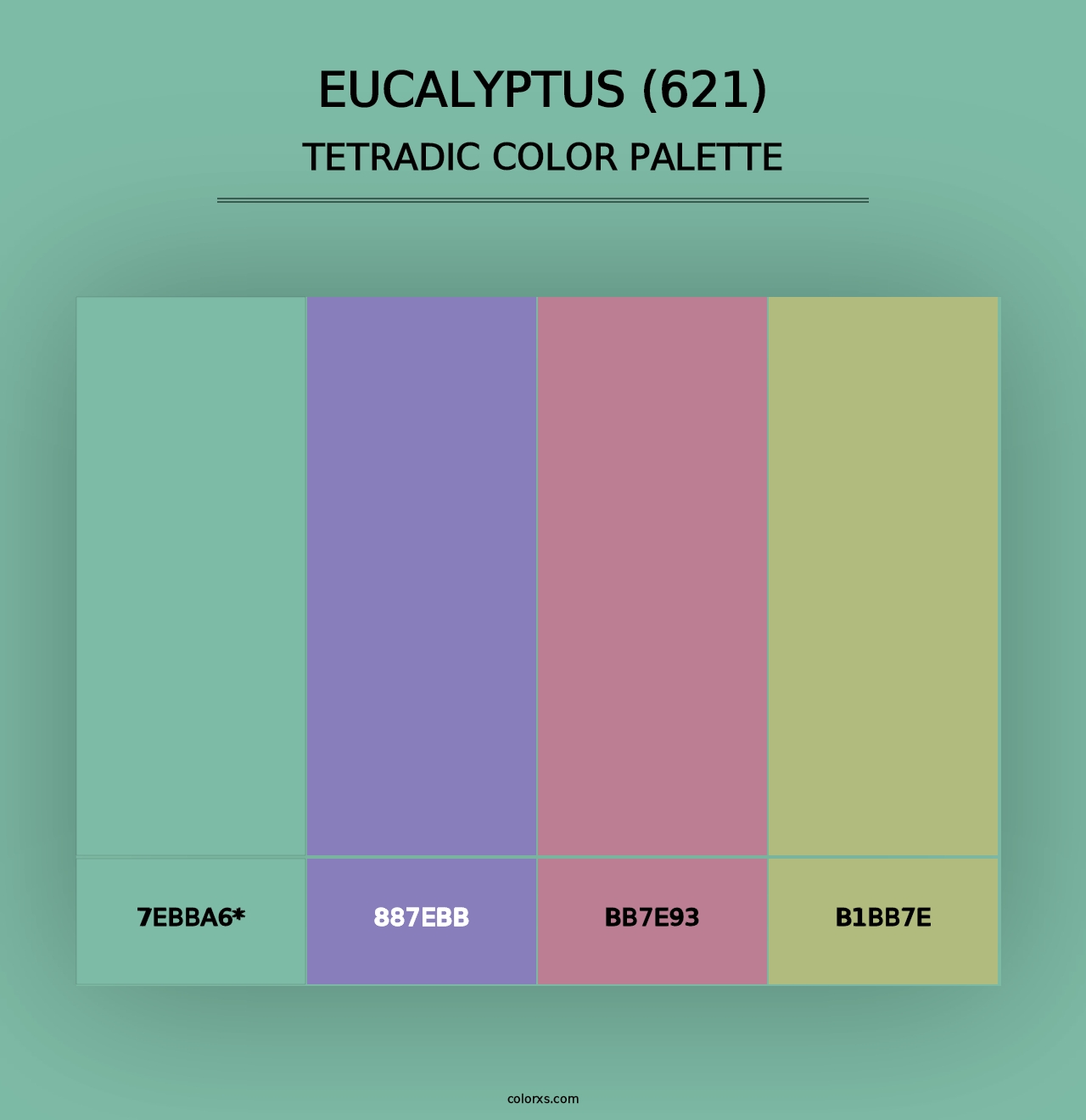 Eucalyptus (621) - Tetradic Color Palette