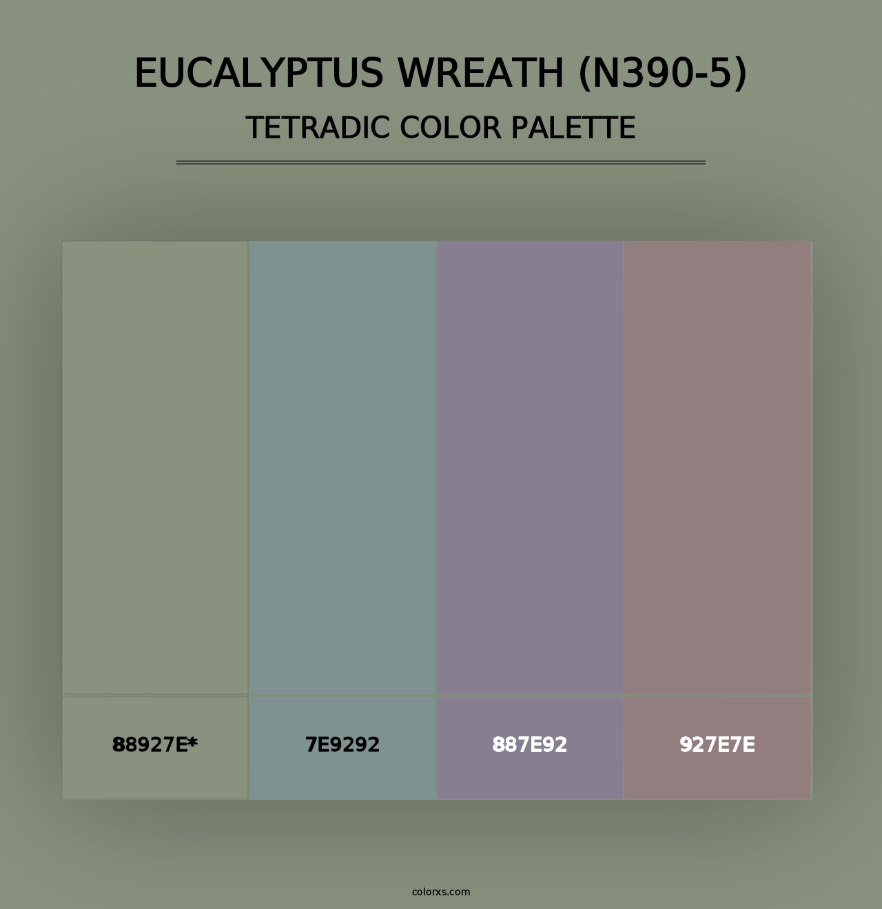 Eucalyptus Wreath (N390-5) - Tetradic Color Palette