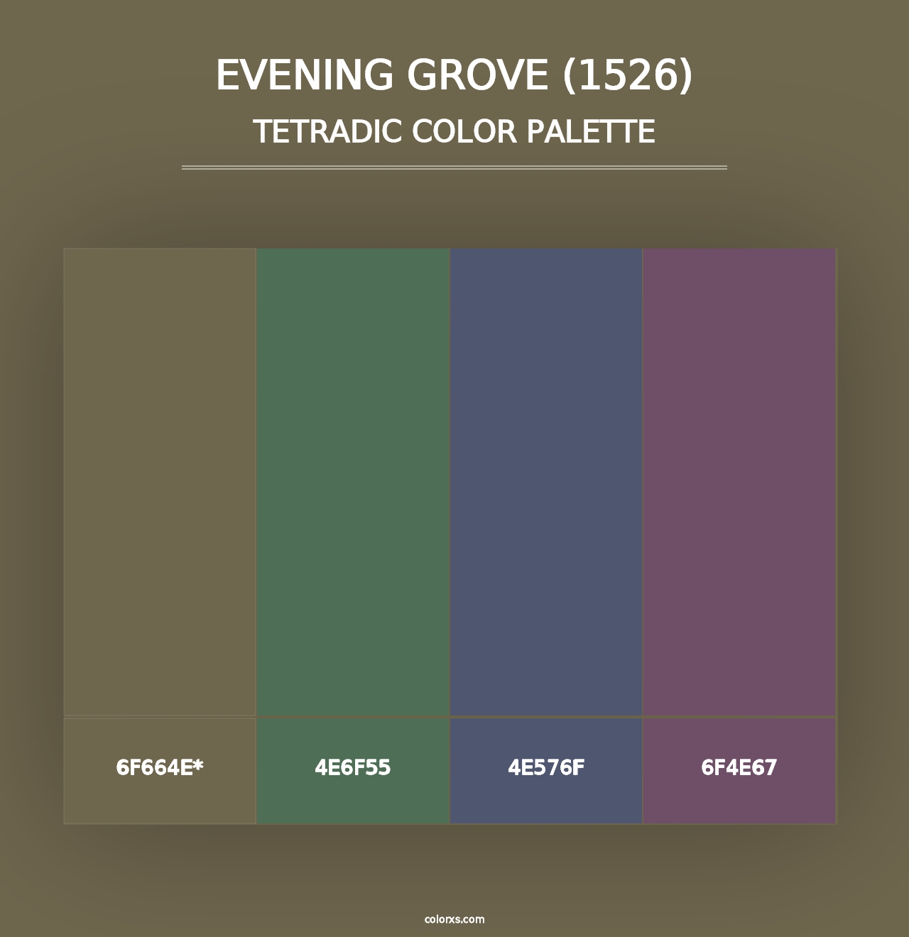 Evening Grove (1526) - Tetradic Color Palette