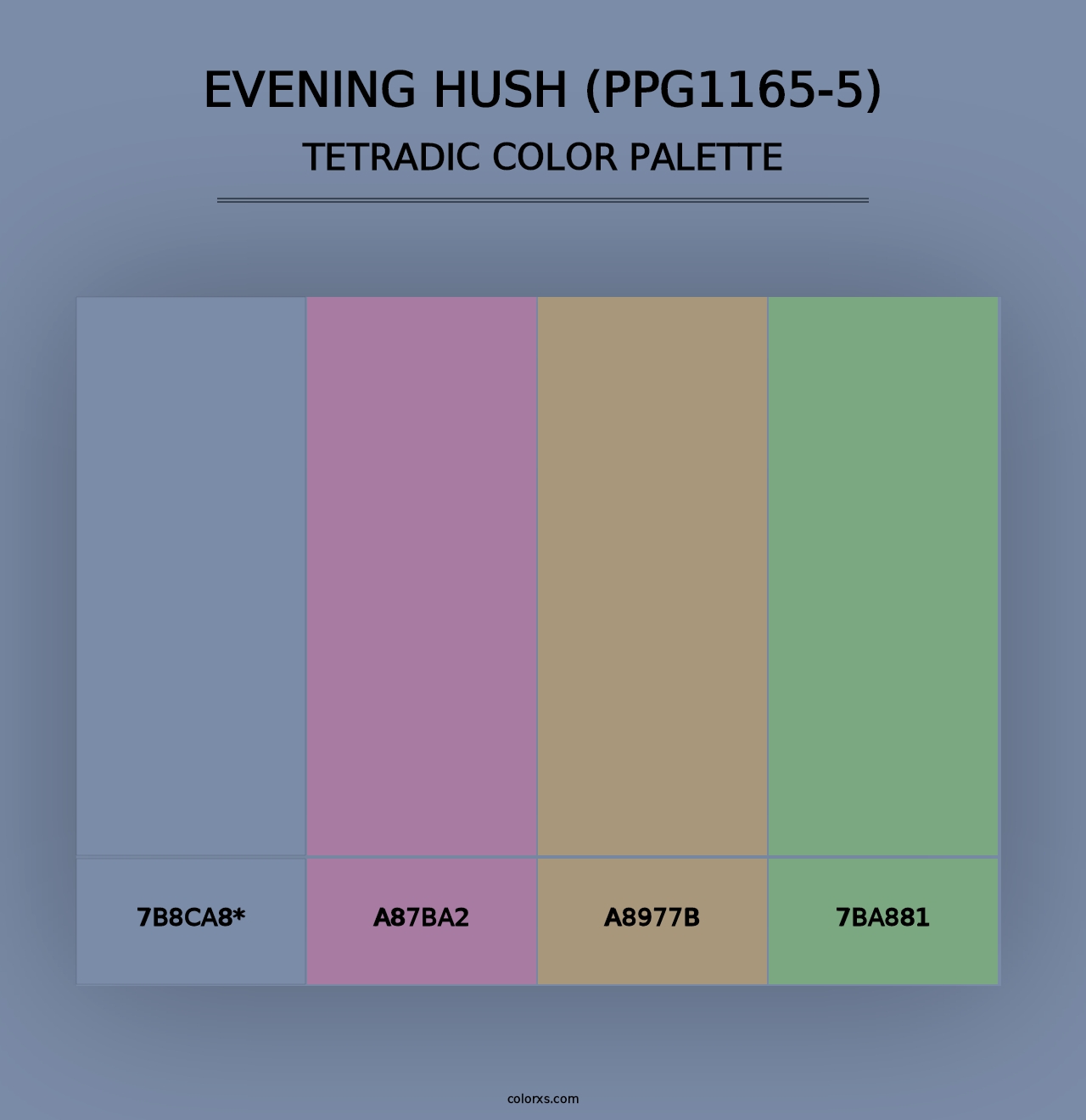 Evening Hush (PPG1165-5) - Tetradic Color Palette