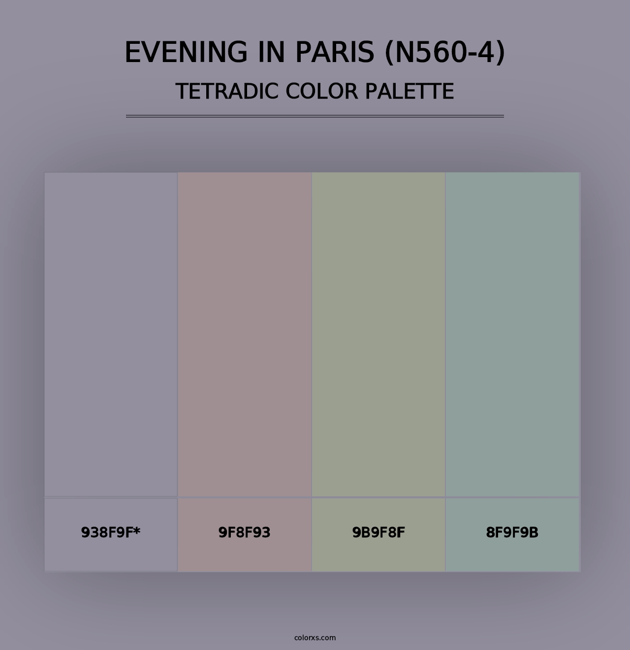 Evening In Paris (N560-4) - Tetradic Color Palette