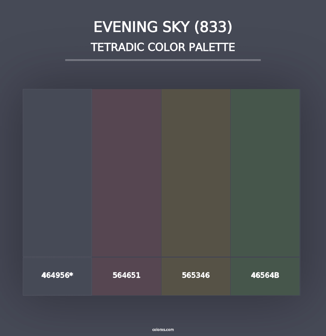 Evening Sky (833) - Tetradic Color Palette