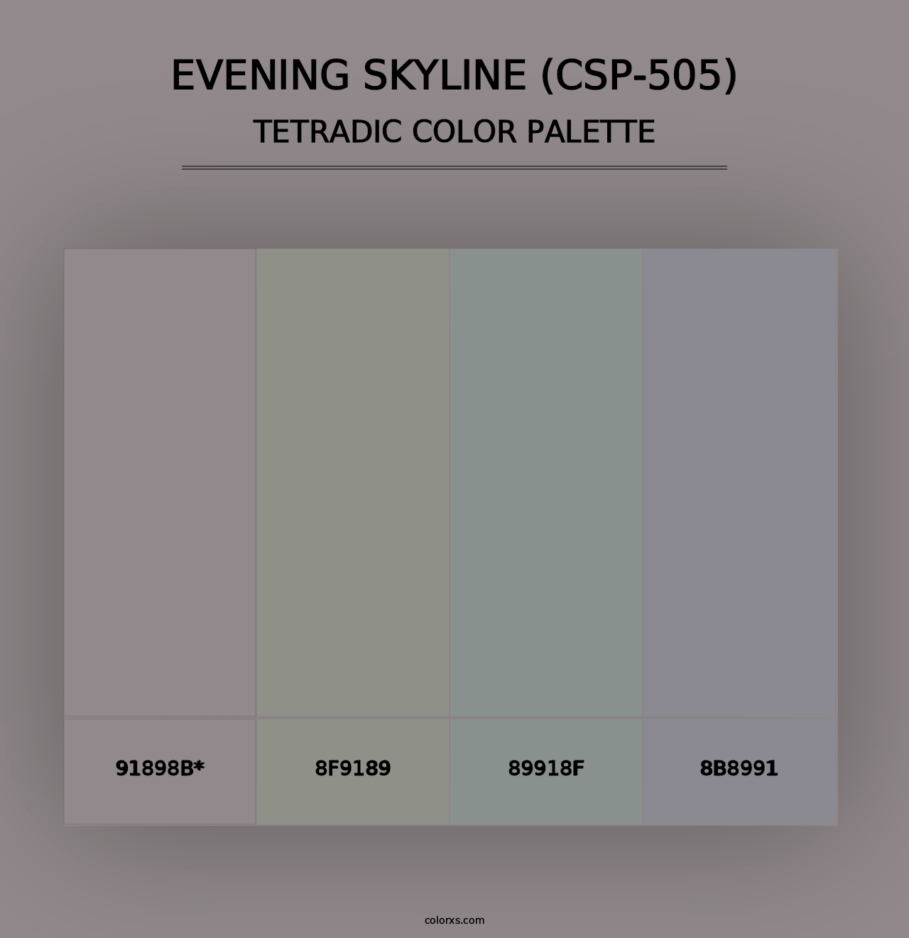 Evening Skyline (CSP-505) - Tetradic Color Palette