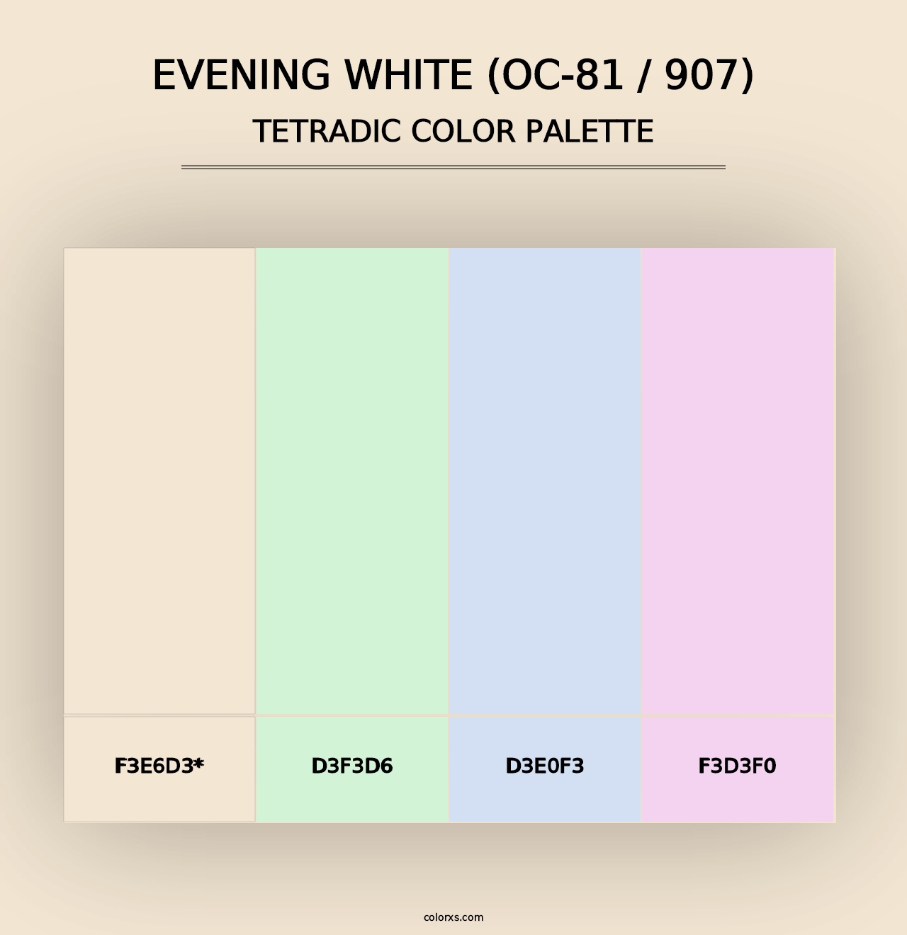 Evening White (OC-81 / 907) - Tetradic Color Palette