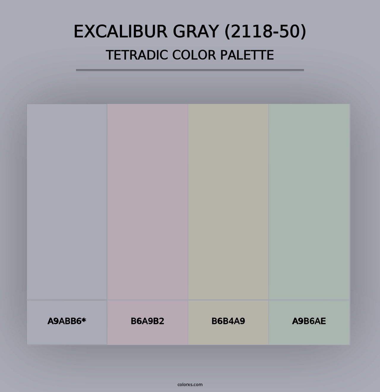 Excalibur Gray (2118-50) - Tetradic Color Palette