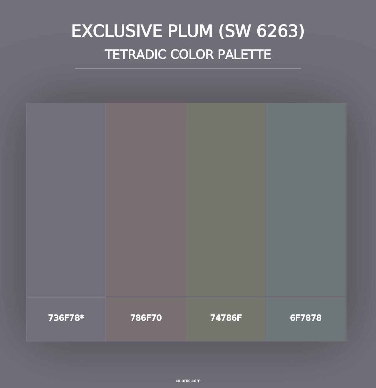 Exclusive Plum (SW 6263) - Tetradic Color Palette