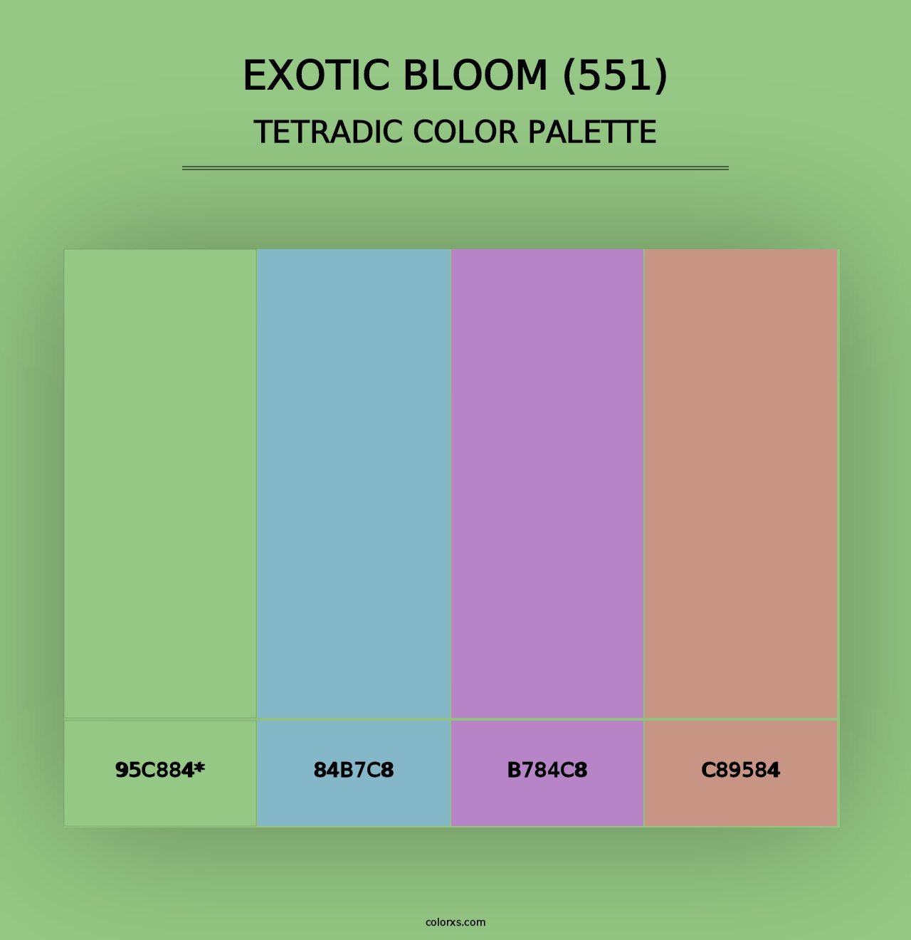 Exotic Bloom (551) - Tetradic Color Palette