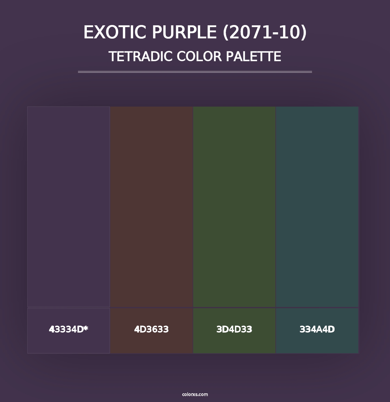 Exotic Purple (2071-10) - Tetradic Color Palette