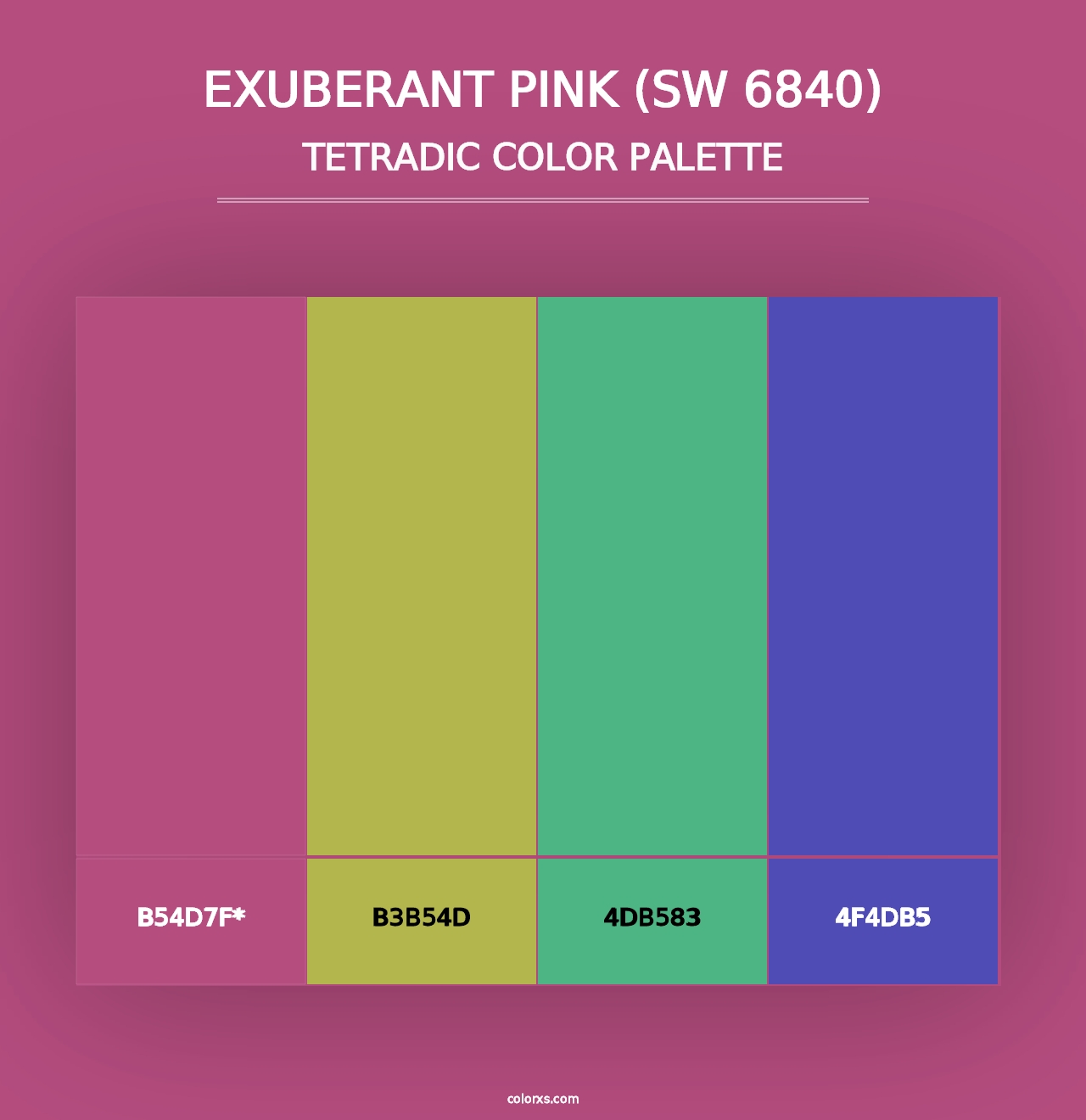 Exuberant Pink (SW 6840) - Tetradic Color Palette