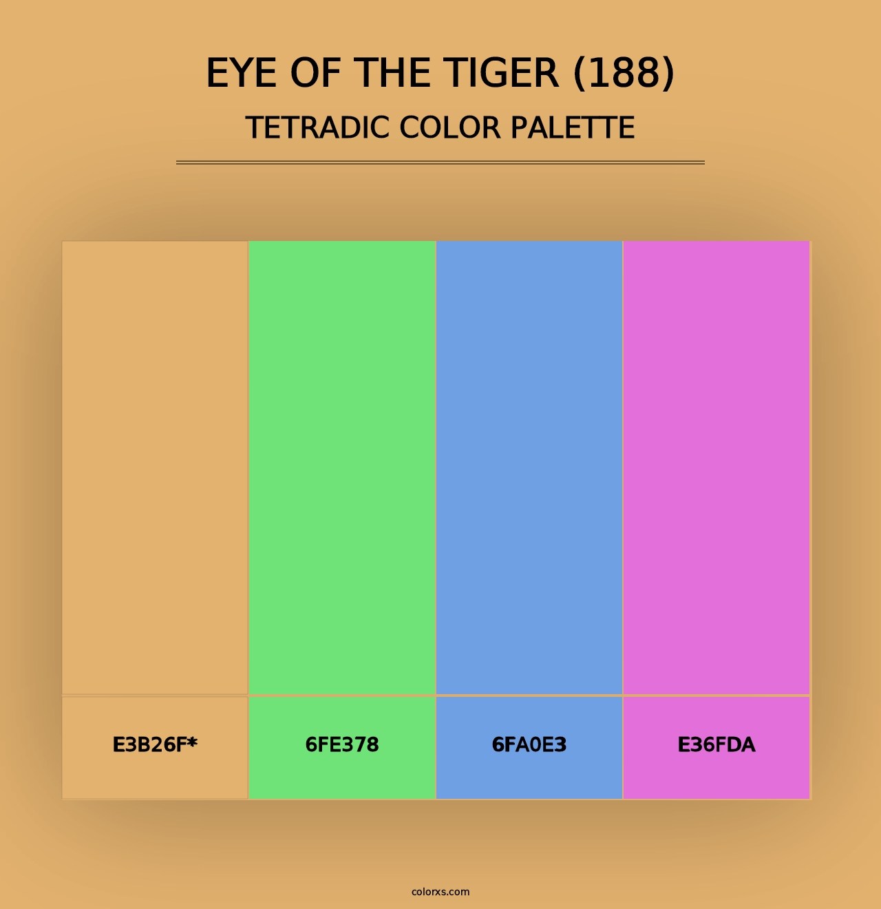 Eye of the Tiger (188) - Tetradic Color Palette