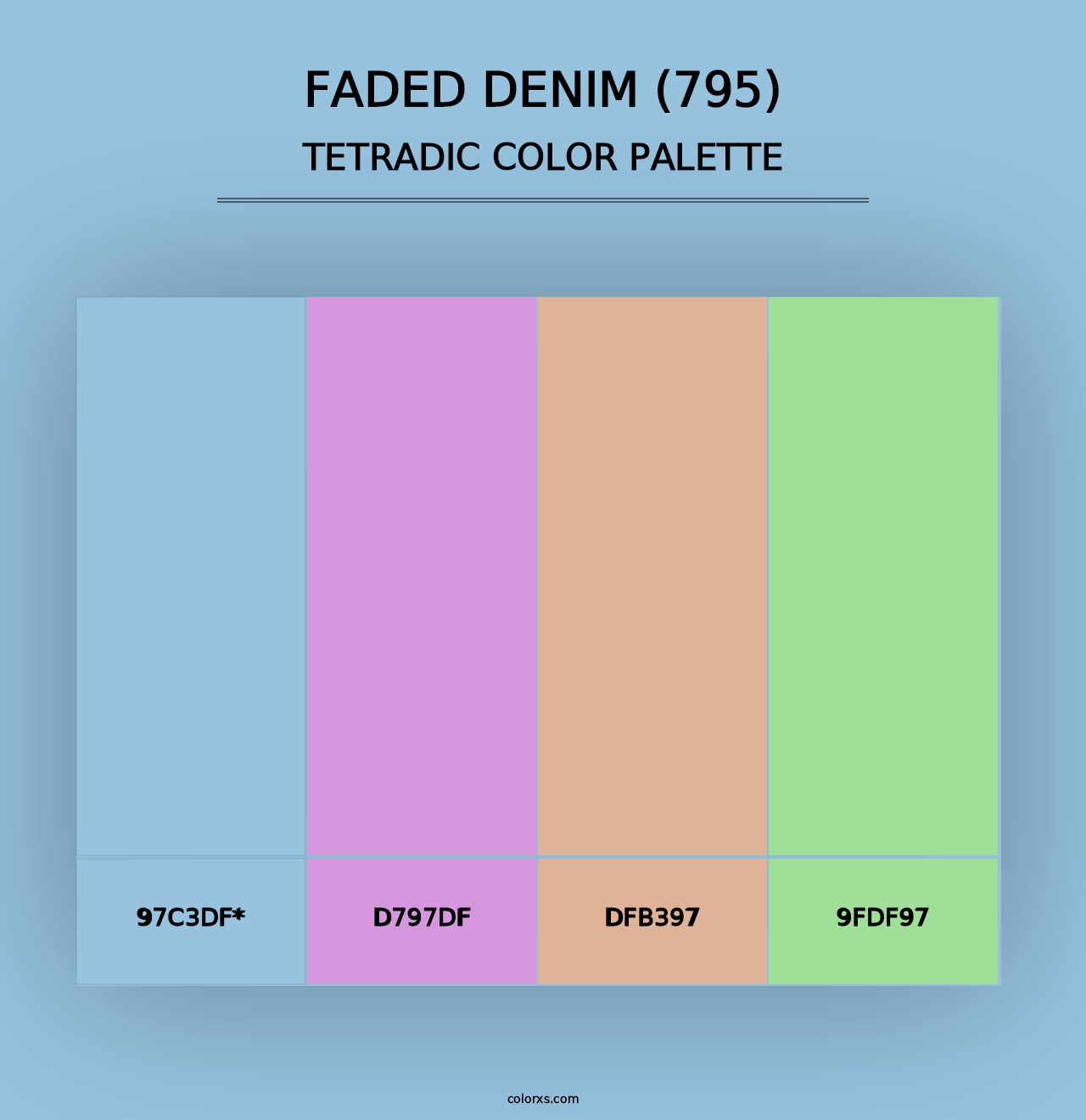 Faded Denim (795) - Tetradic Color Palette