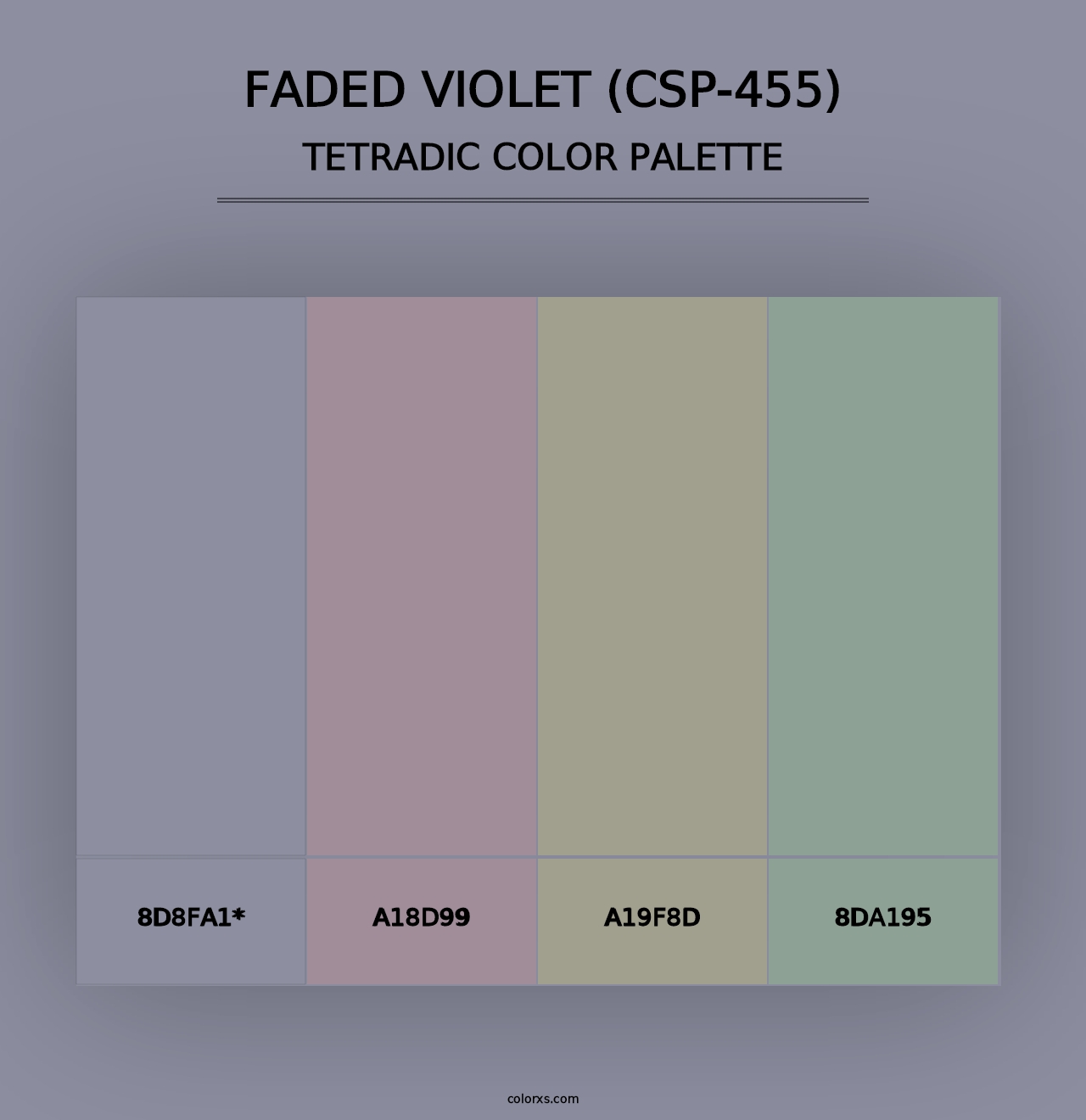 Faded Violet (CSP-455) - Tetradic Color Palette