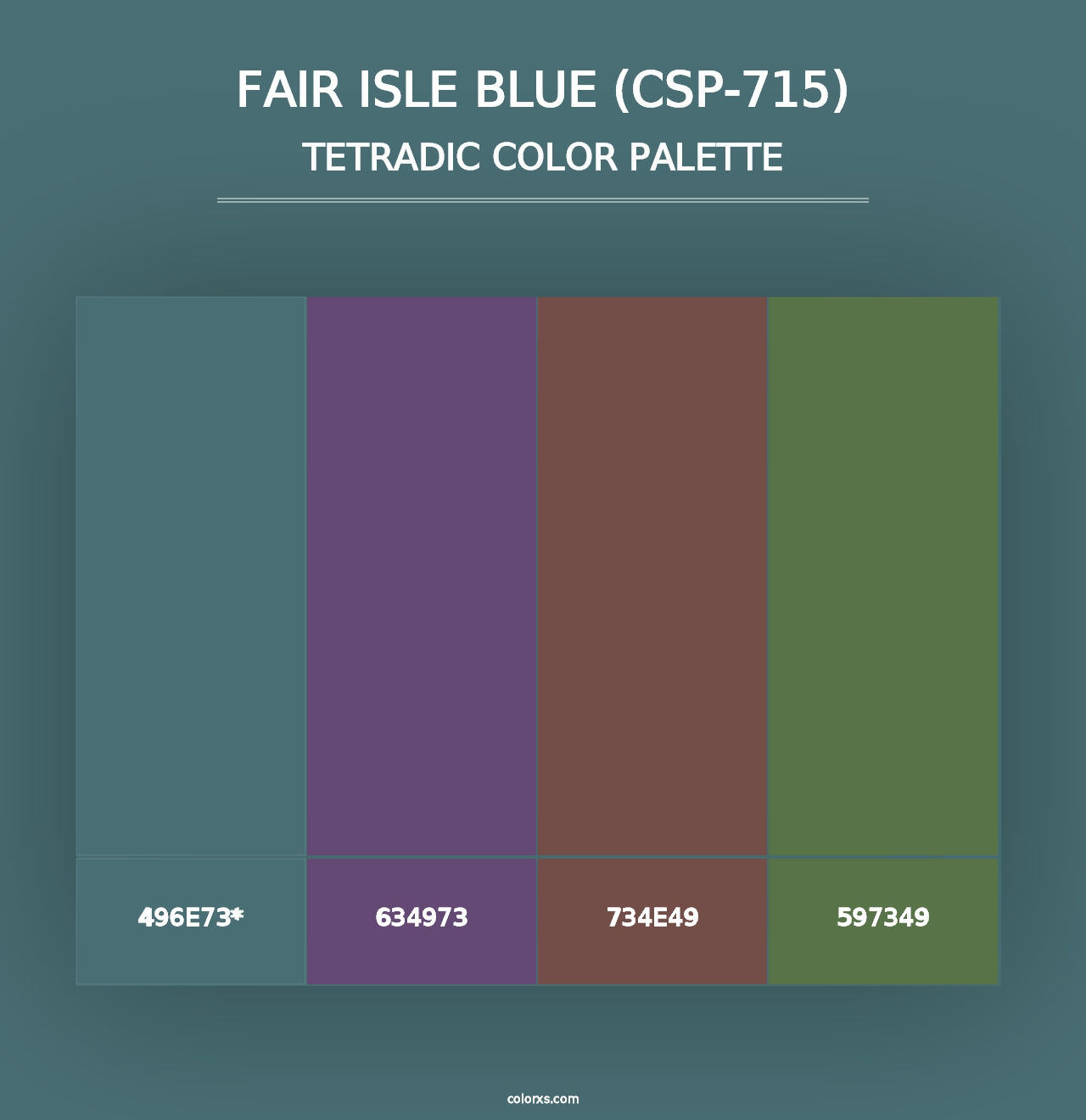 Fair Isle Blue (CSP-715) - Tetradic Color Palette