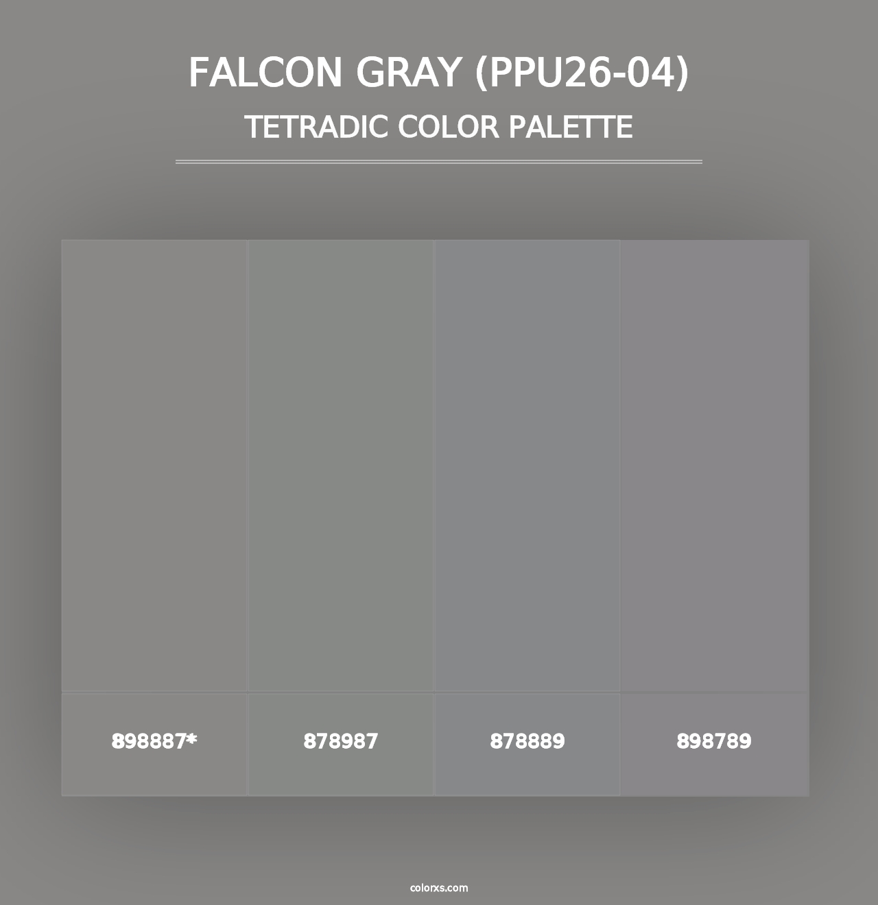 Falcon Gray (PPU26-04) - Tetradic Color Palette