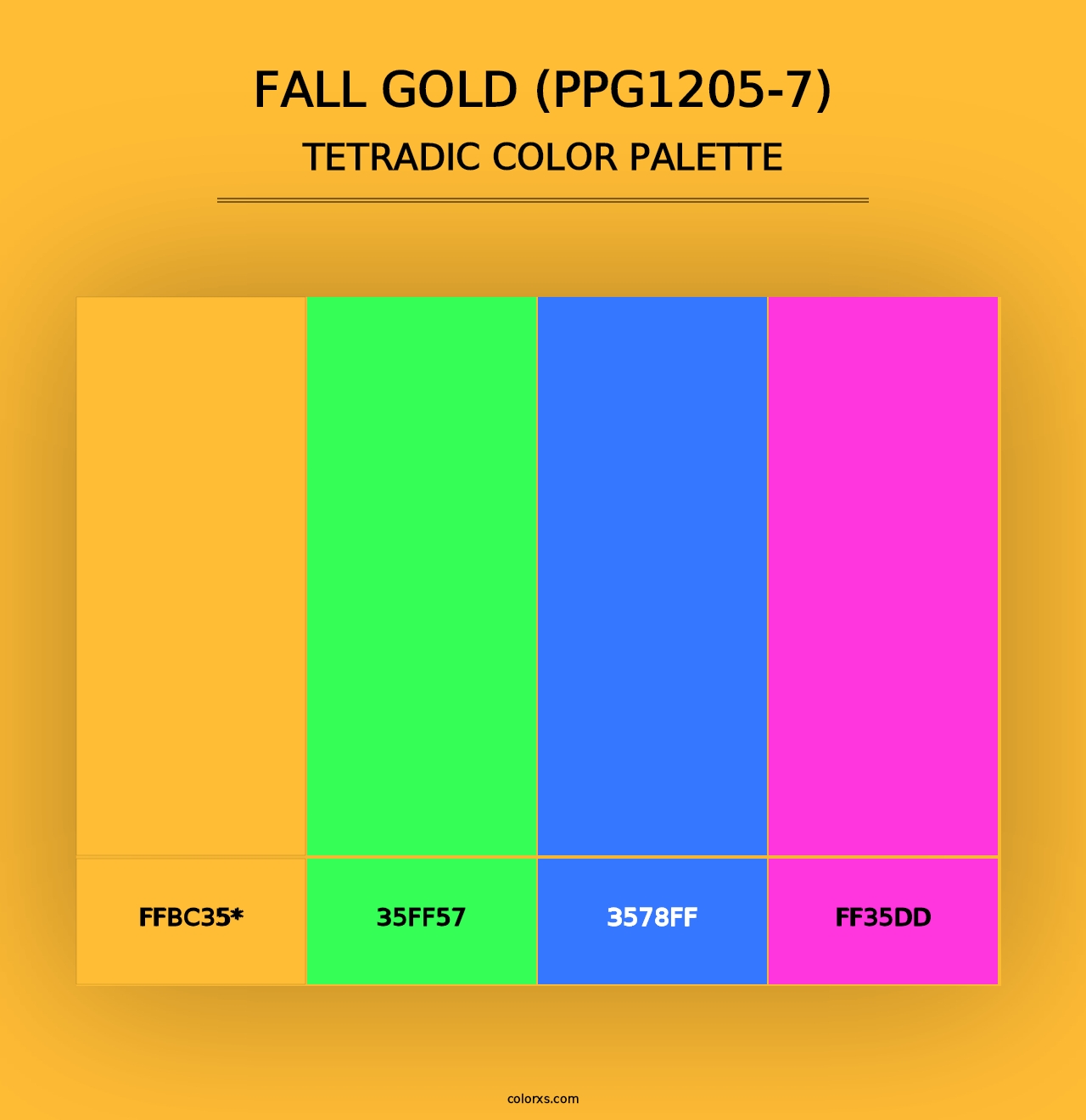 Fall Gold (PPG1205-7) - Tetradic Color Palette