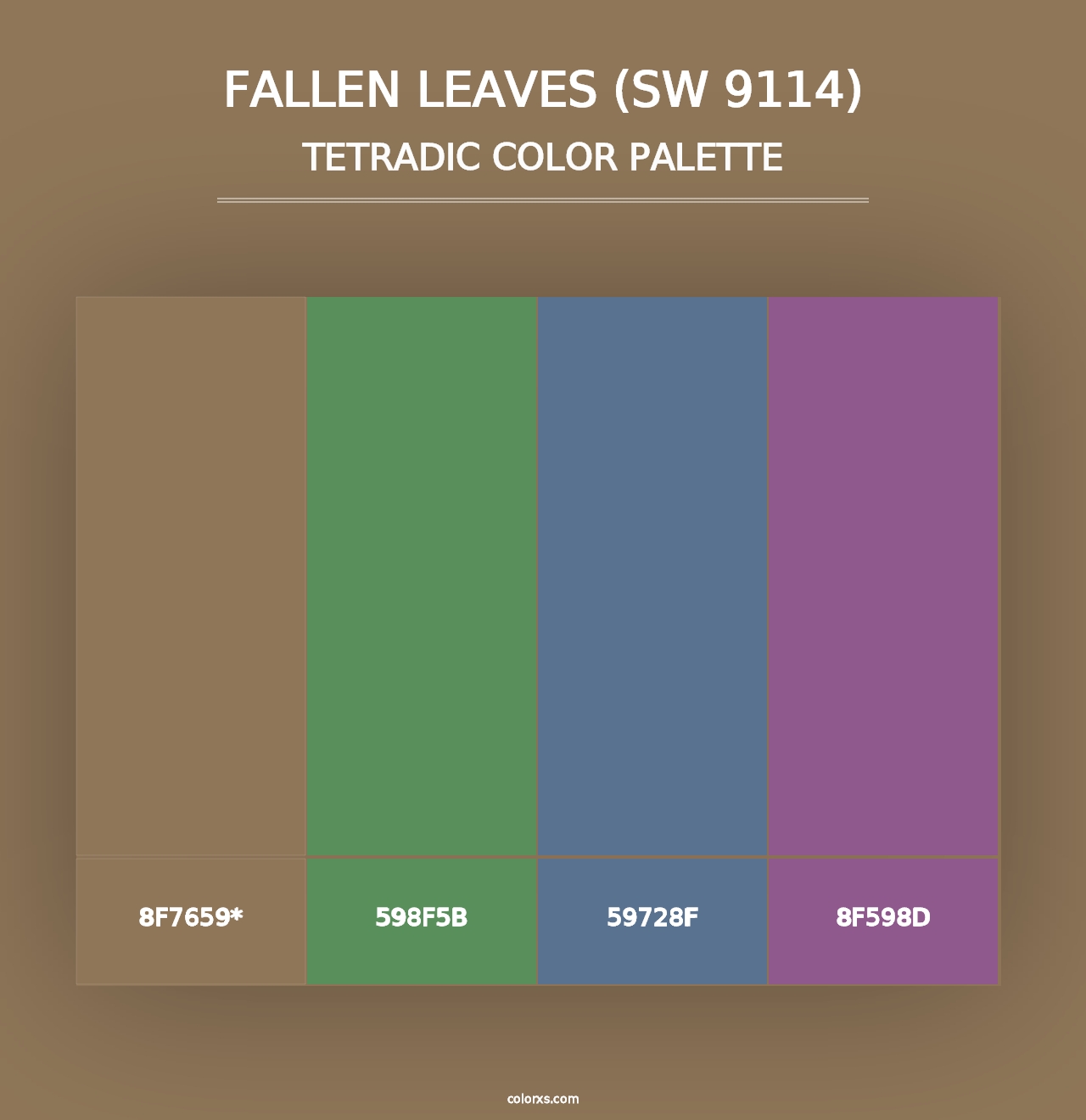 Fallen Leaves (SW 9114) - Tetradic Color Palette