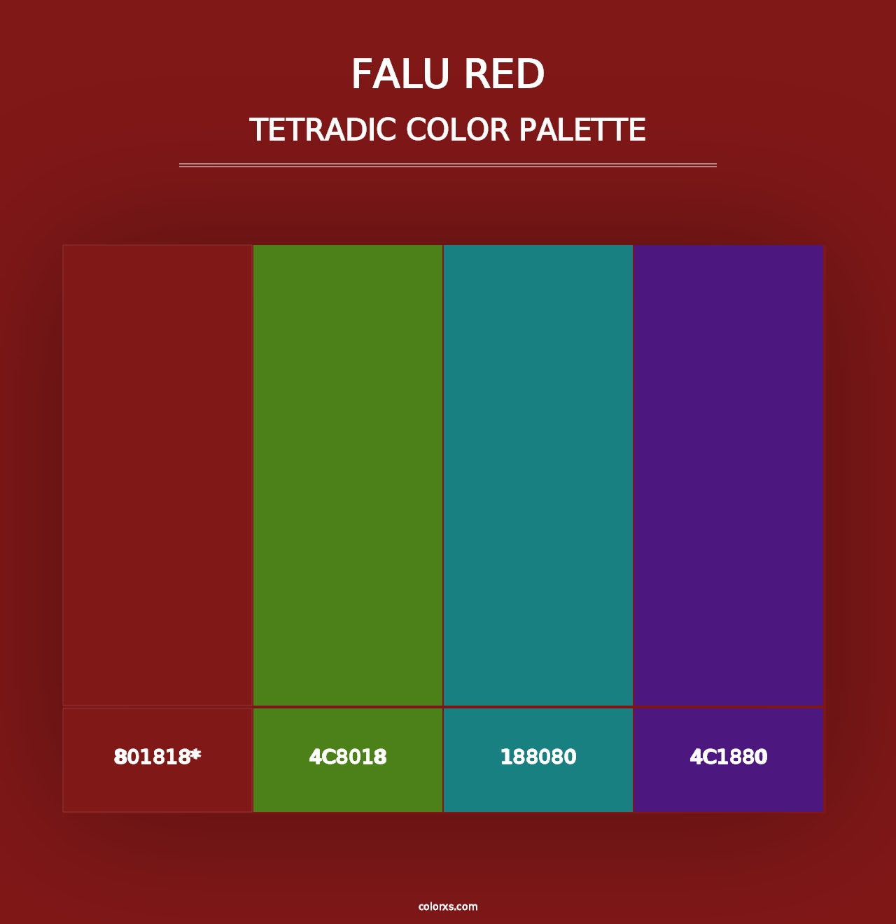 Falu red - Tetradic Color Palette