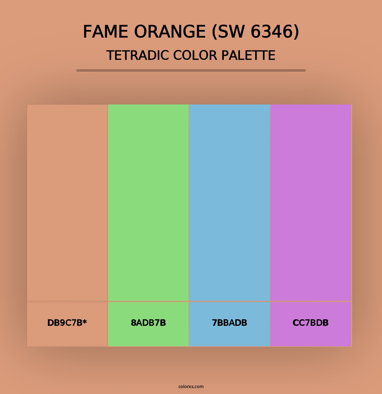 Fame Orange (SW 6346) - Tetradic Color Palette