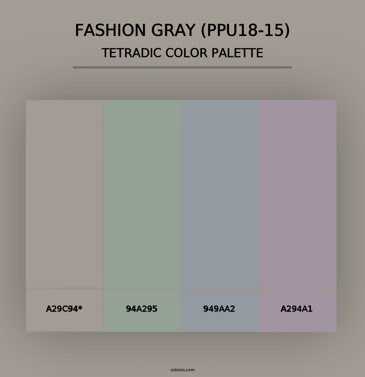 Fashion Gray (PPU18-15) - Tetradic Color Palette