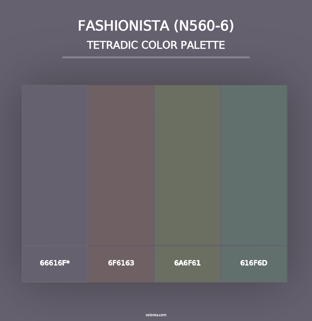 Fashionista (N560-6) - Tetradic Color Palette