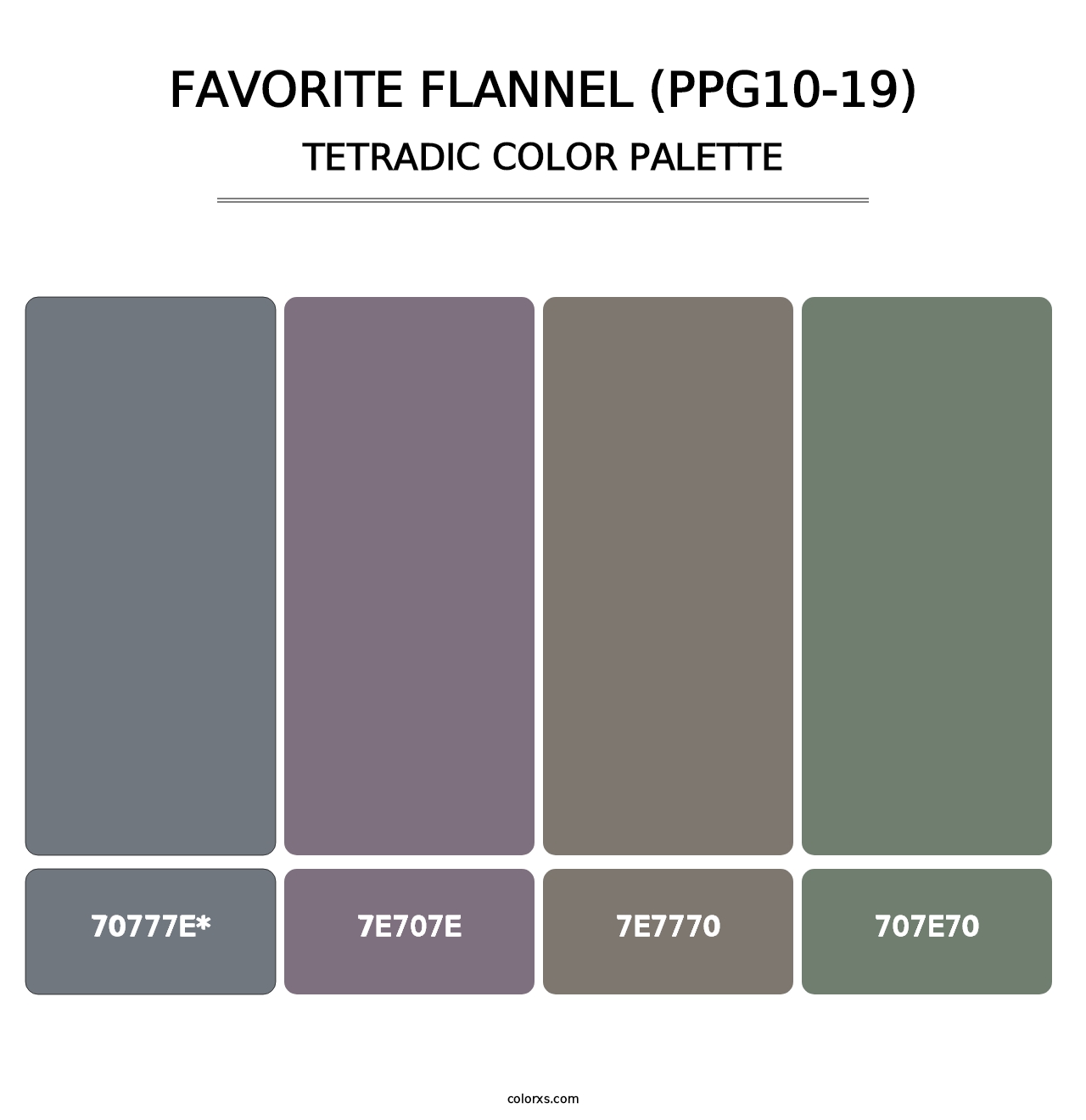 Favorite Flannel (PPG10-19) - Tetradic Color Palette