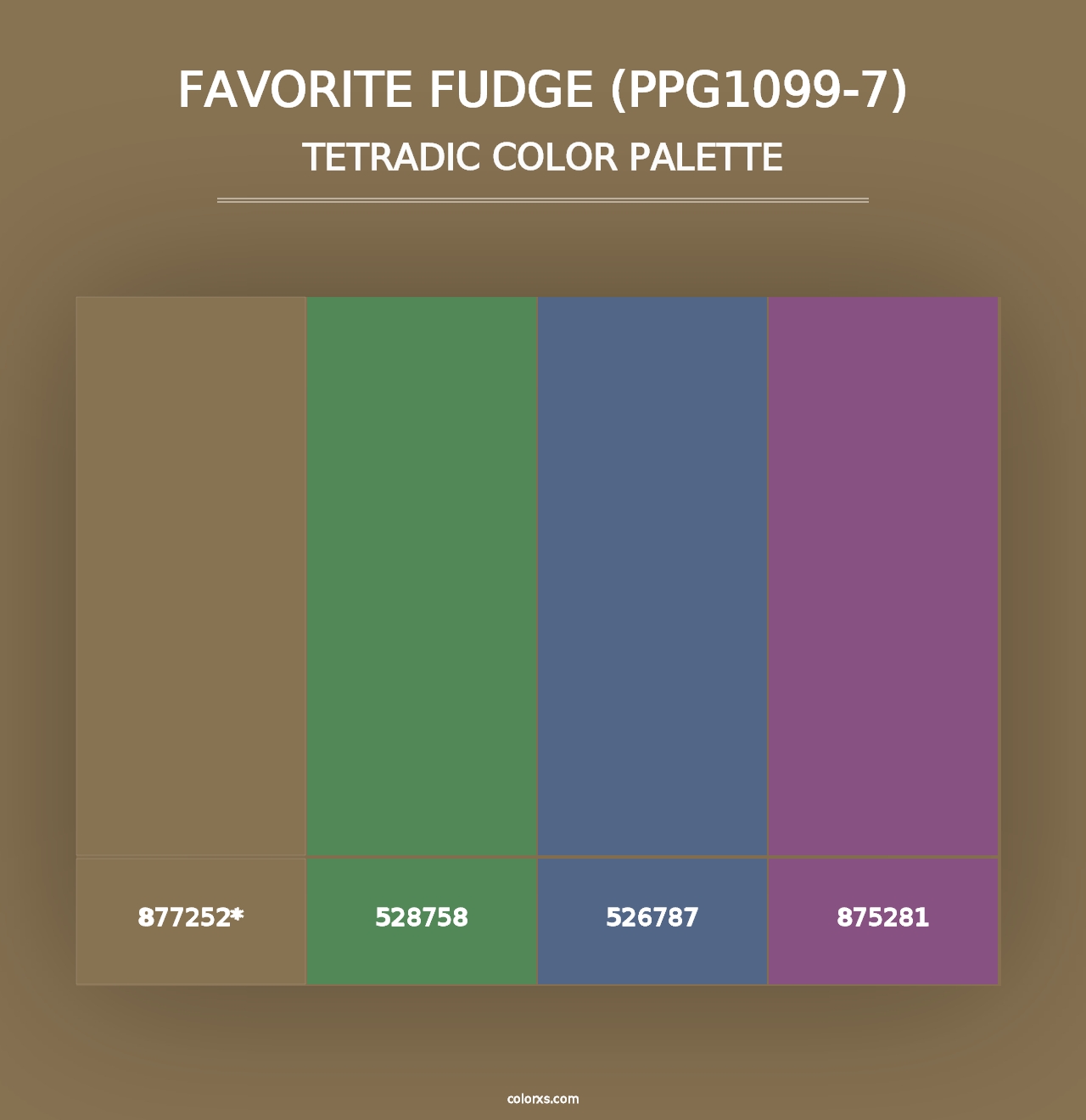 Favorite Fudge (PPG1099-7) - Tetradic Color Palette