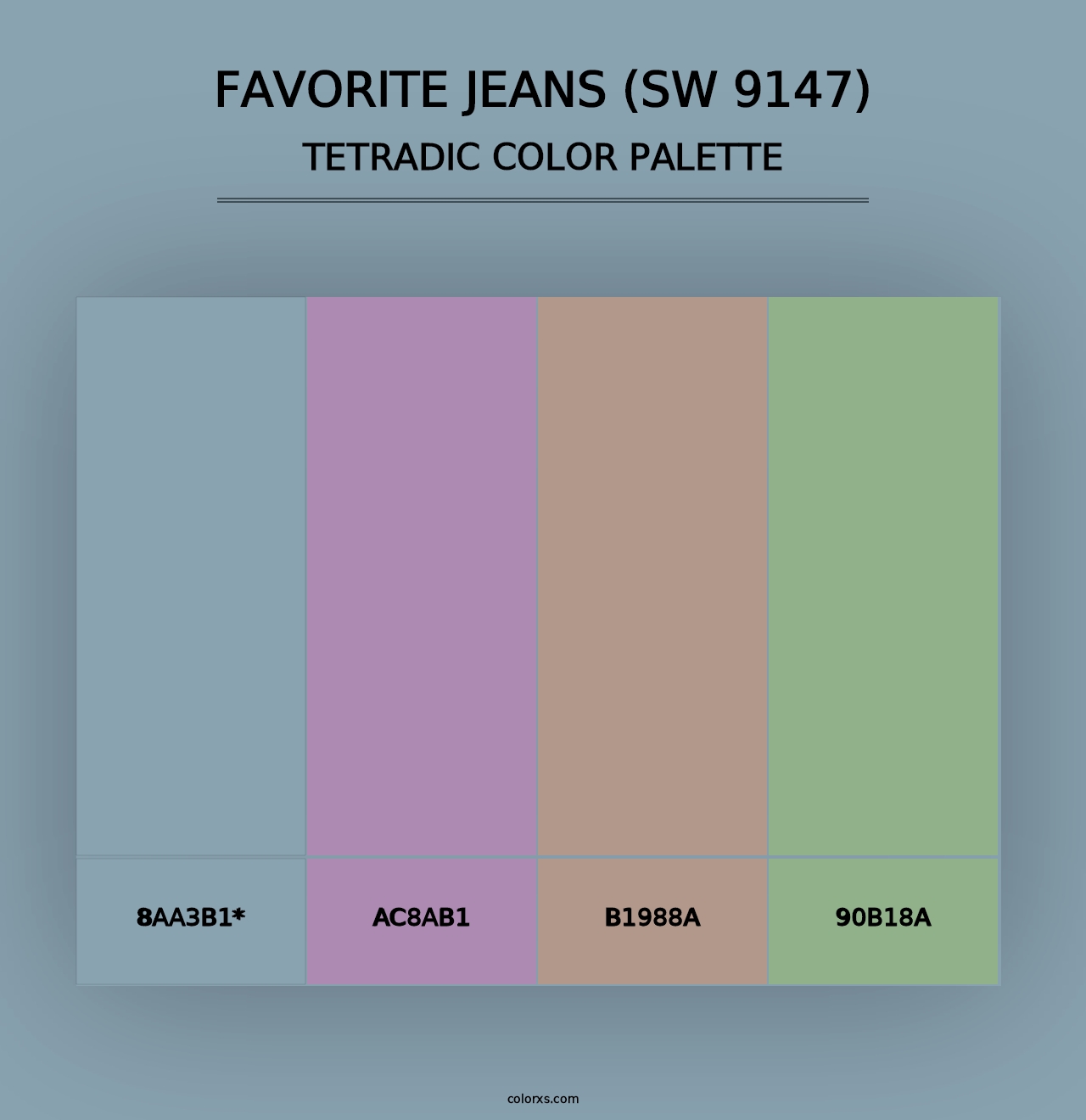 Favorite Jeans (SW 9147) - Tetradic Color Palette