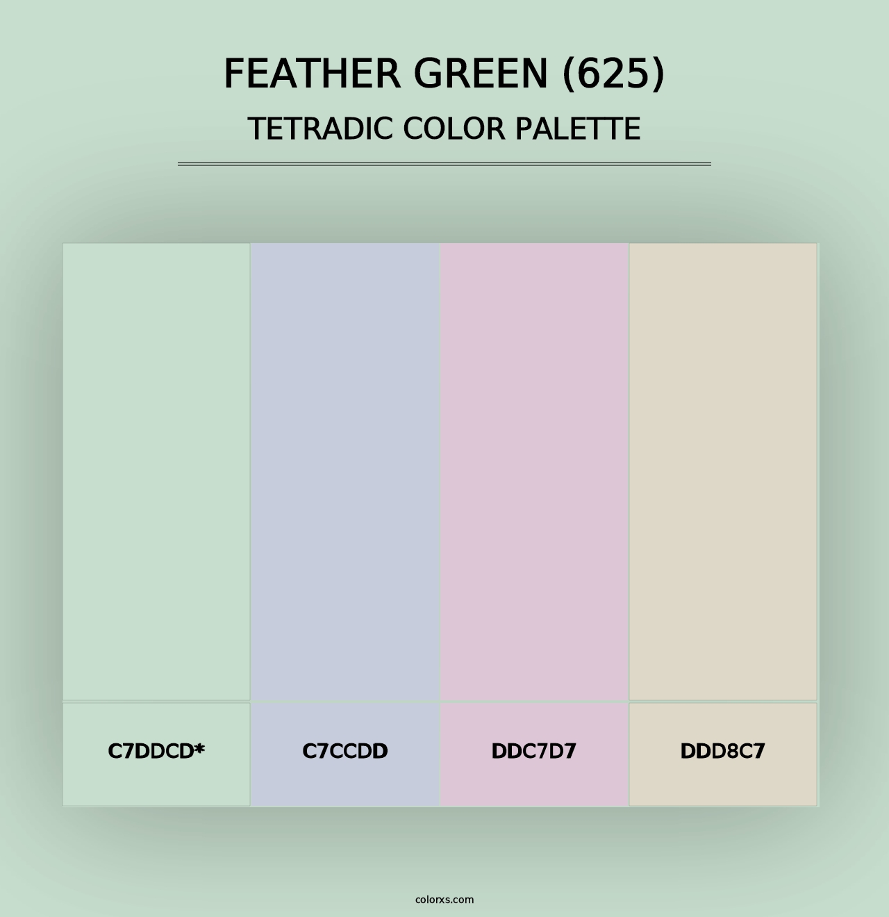 Feather Green (625) - Tetradic Color Palette