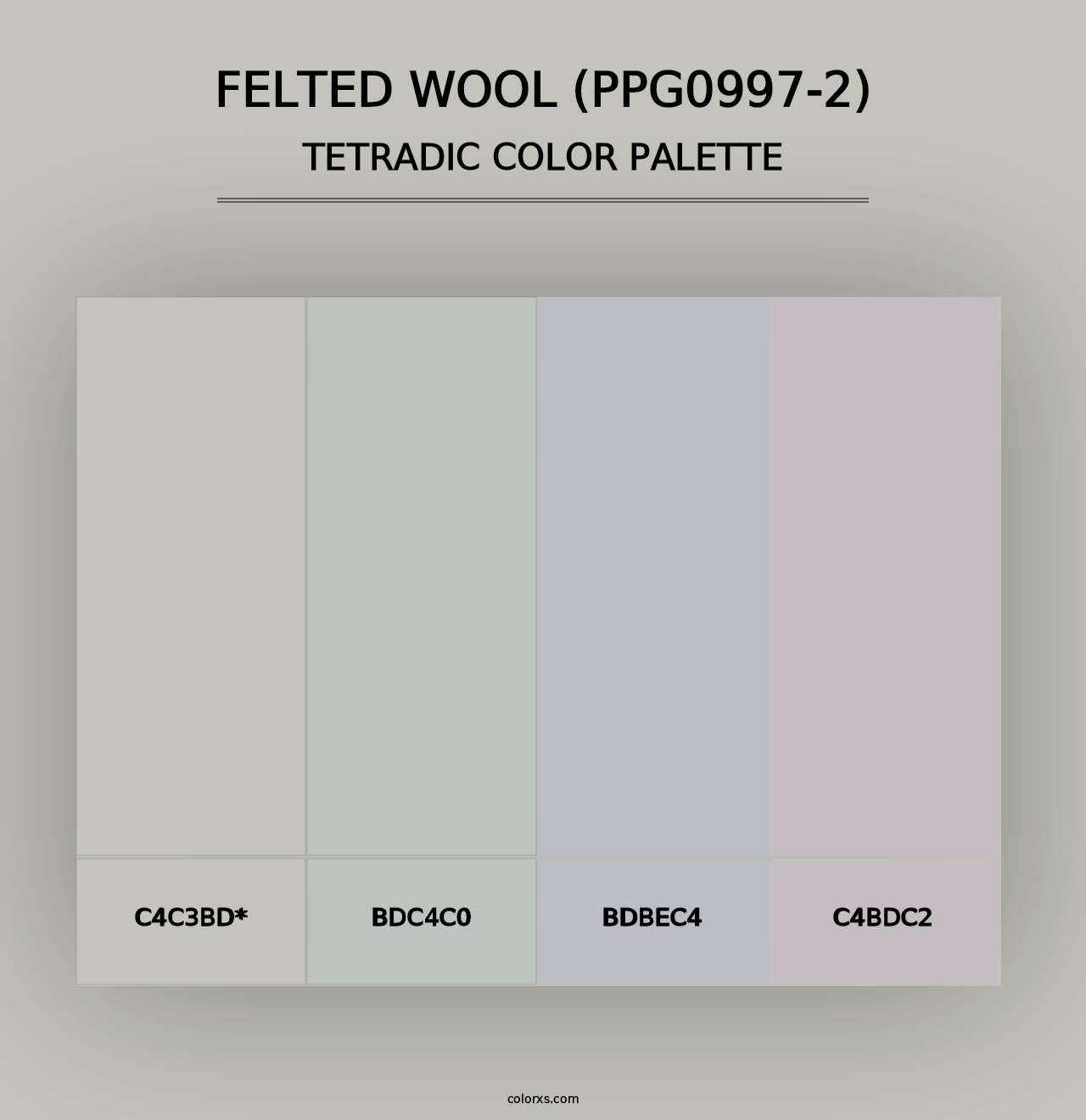 Felted Wool (PPG0997-2) - Tetradic Color Palette