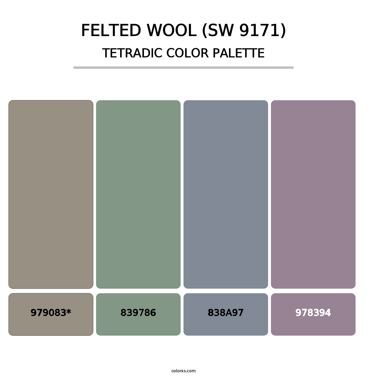 Felted Wool (SW 9171) - Tetradic Color Palette