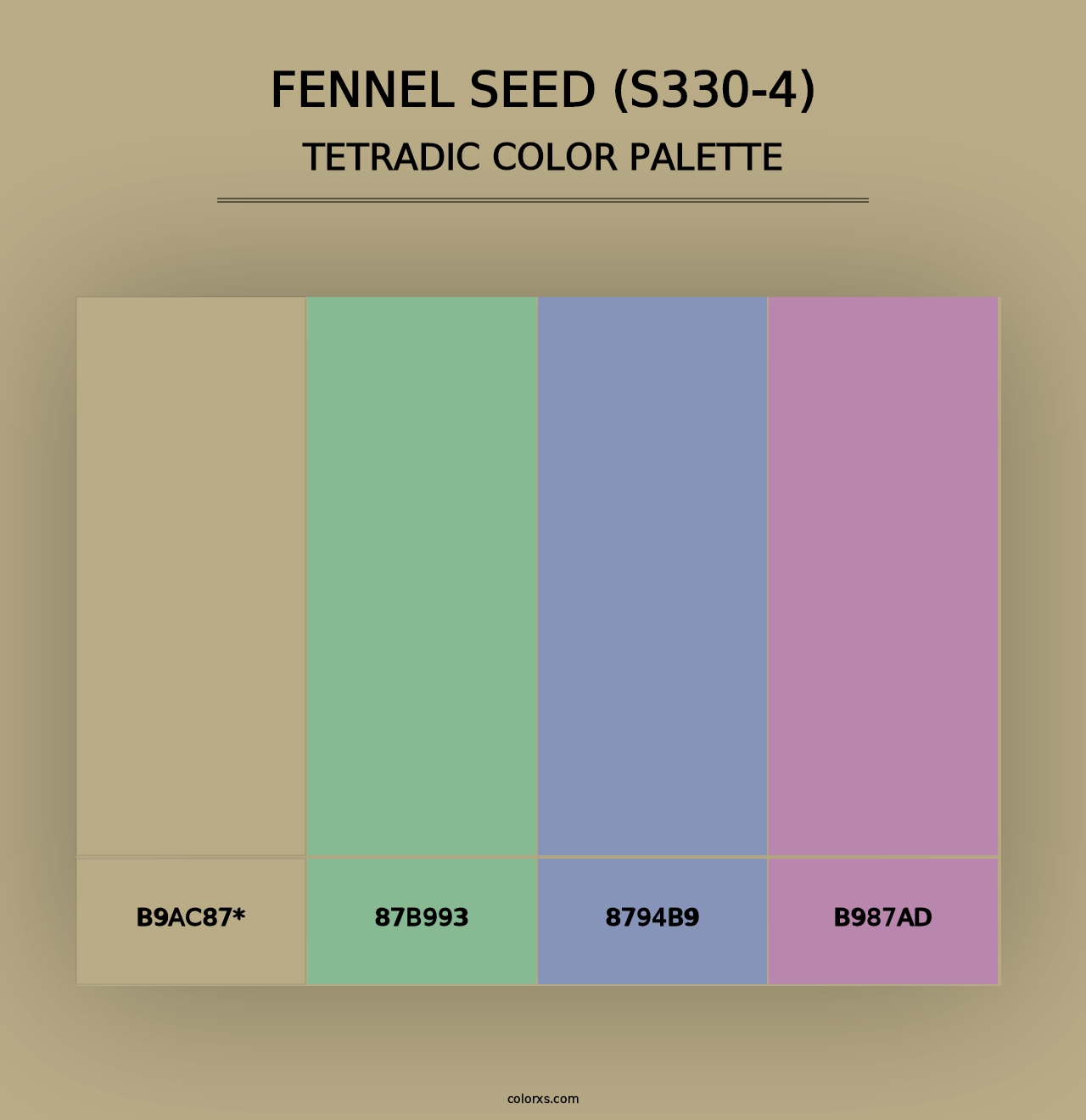 Fennel Seed (S330-4) - Tetradic Color Palette