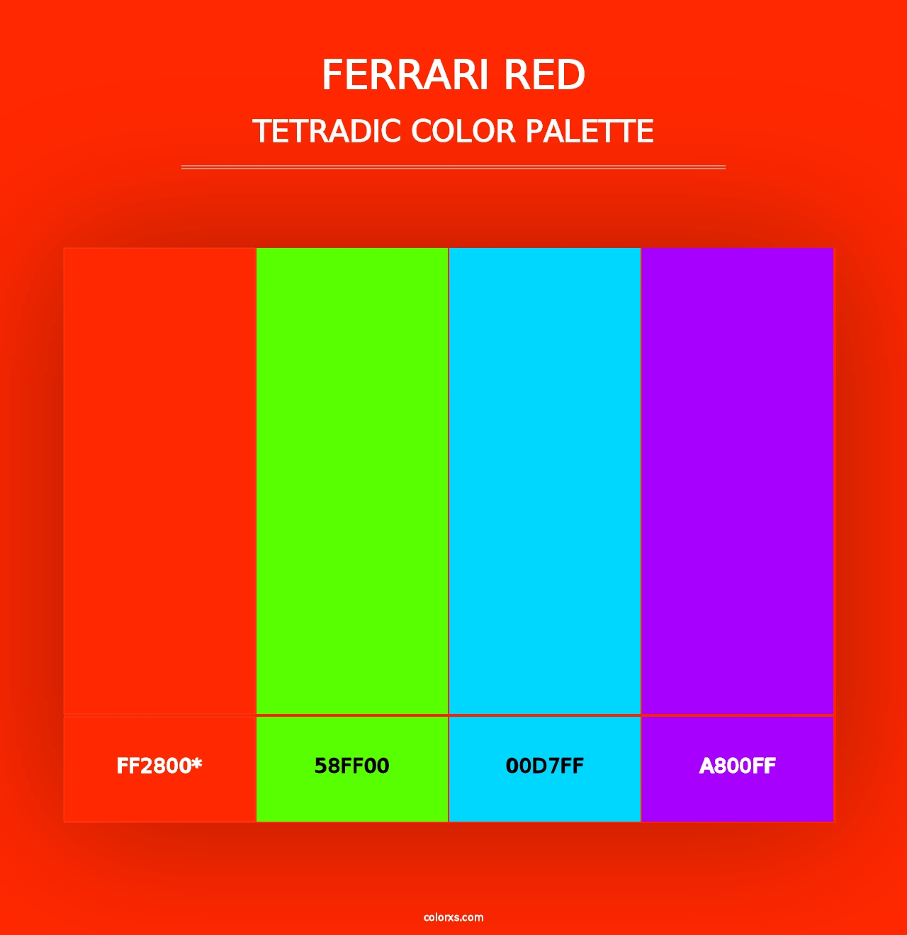 Ferrari Red - Tetradic Color Palette