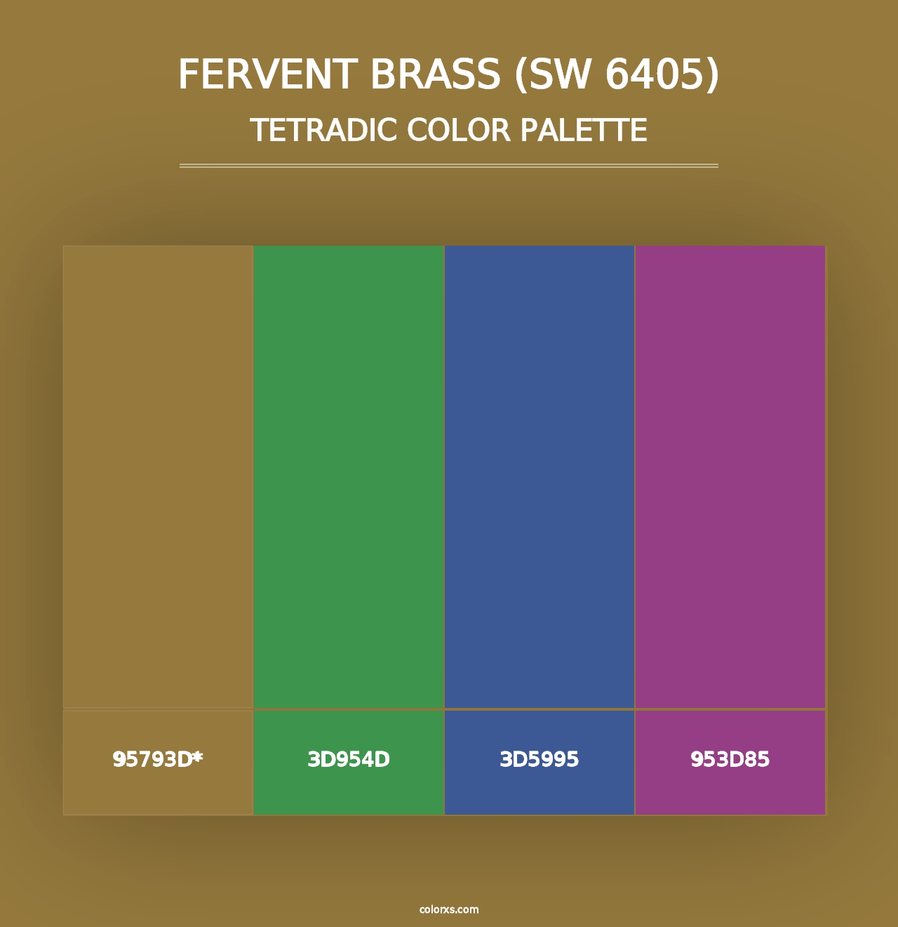 Fervent Brass (SW 6405) - Tetradic Color Palette