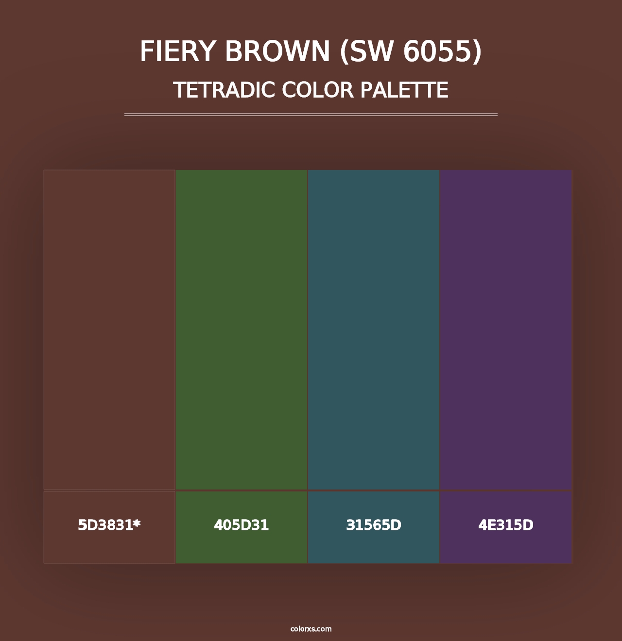 Fiery Brown (SW 6055) - Tetradic Color Palette